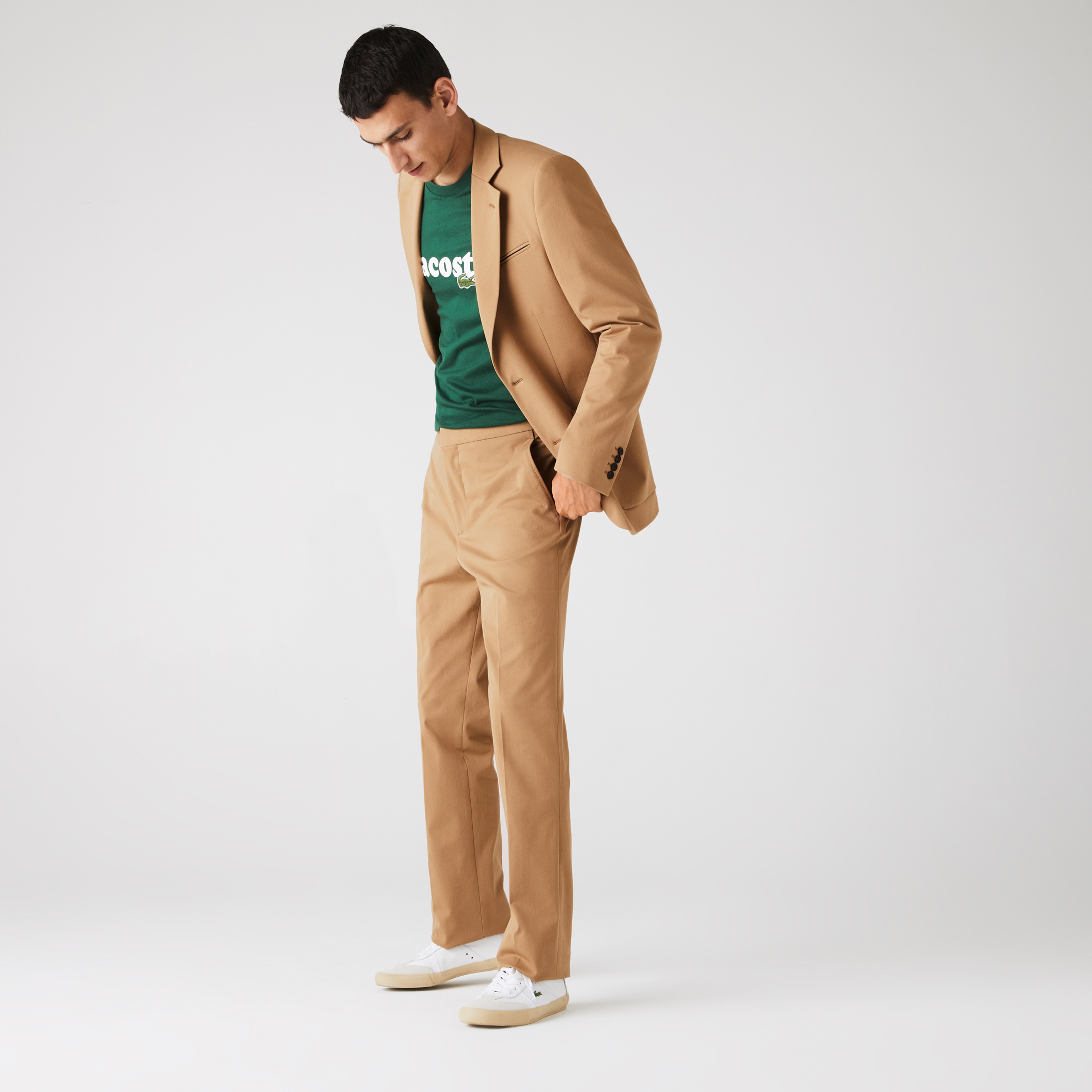 Lacoste Erkek Slim Fit Streç Kahverengi Pantolon