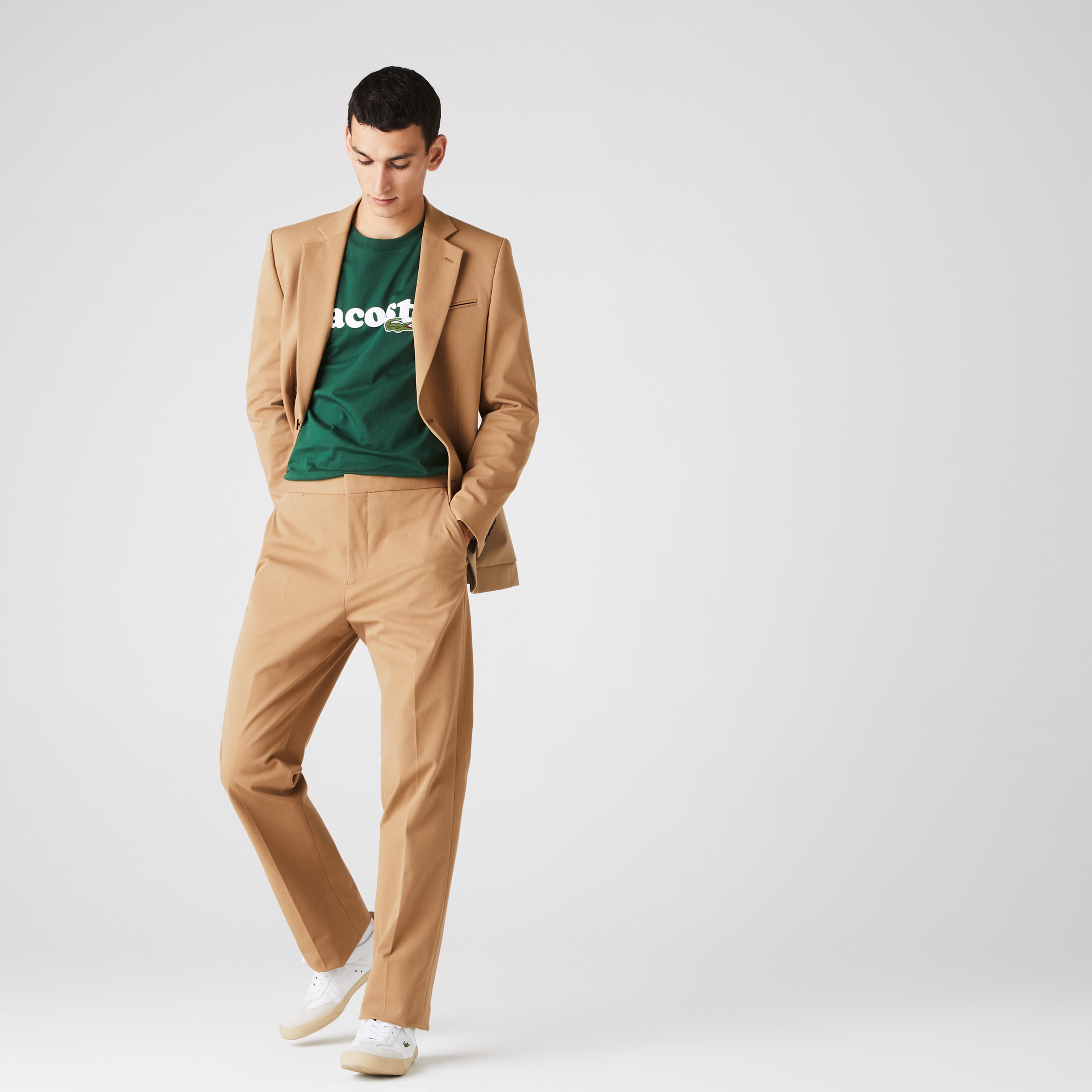 Lacoste Erkek Slim Fit Streç Kahverengi Pantolon