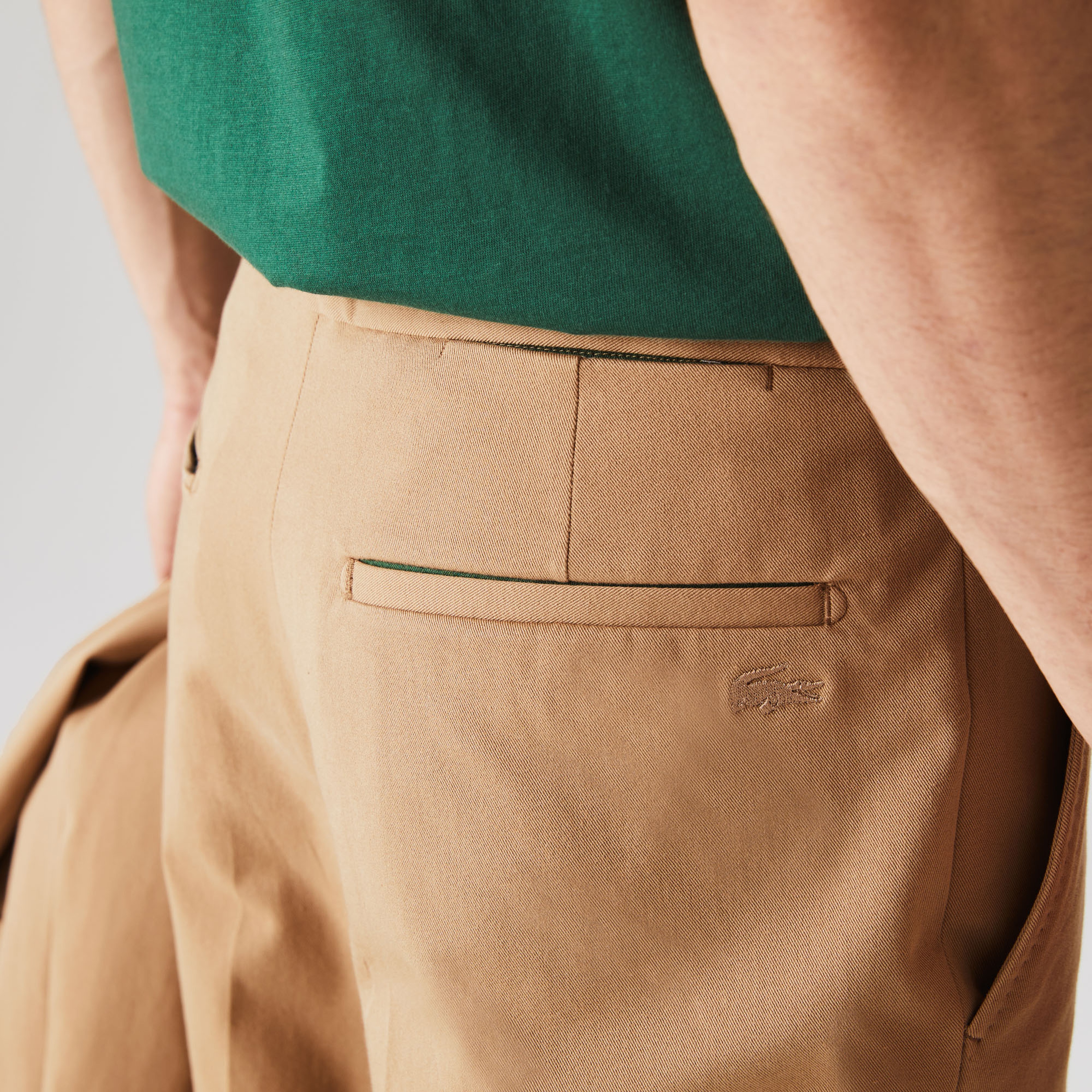 Lacoste Erkek Slim Fit Streç Kahverengi Pantolon