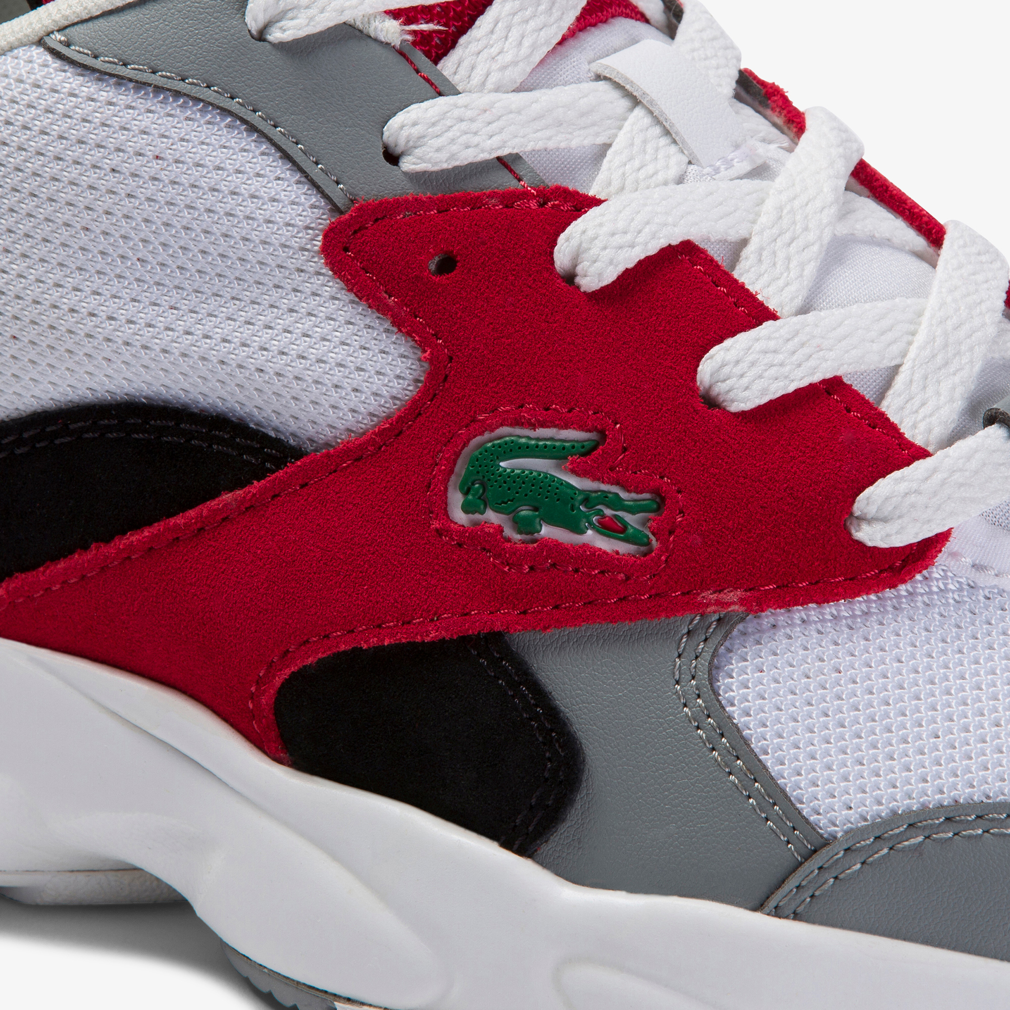 Lacoste Storm 96 120 4 Us Sfa Kadın Gri - Kırmızı Sneaker