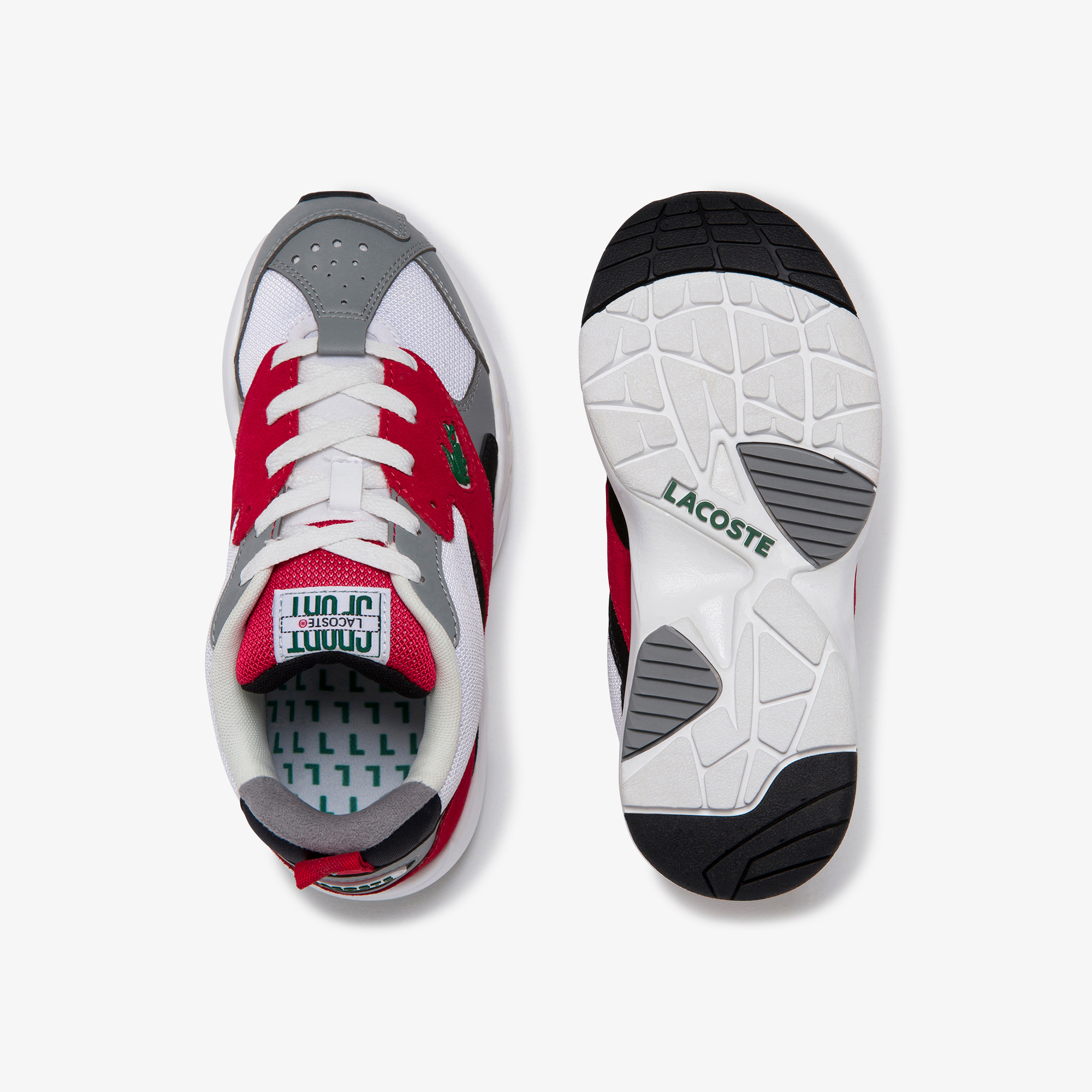 Lacoste Storm 96 120 4 Us Sfa Kadın Gri - Kırmızı Sneaker