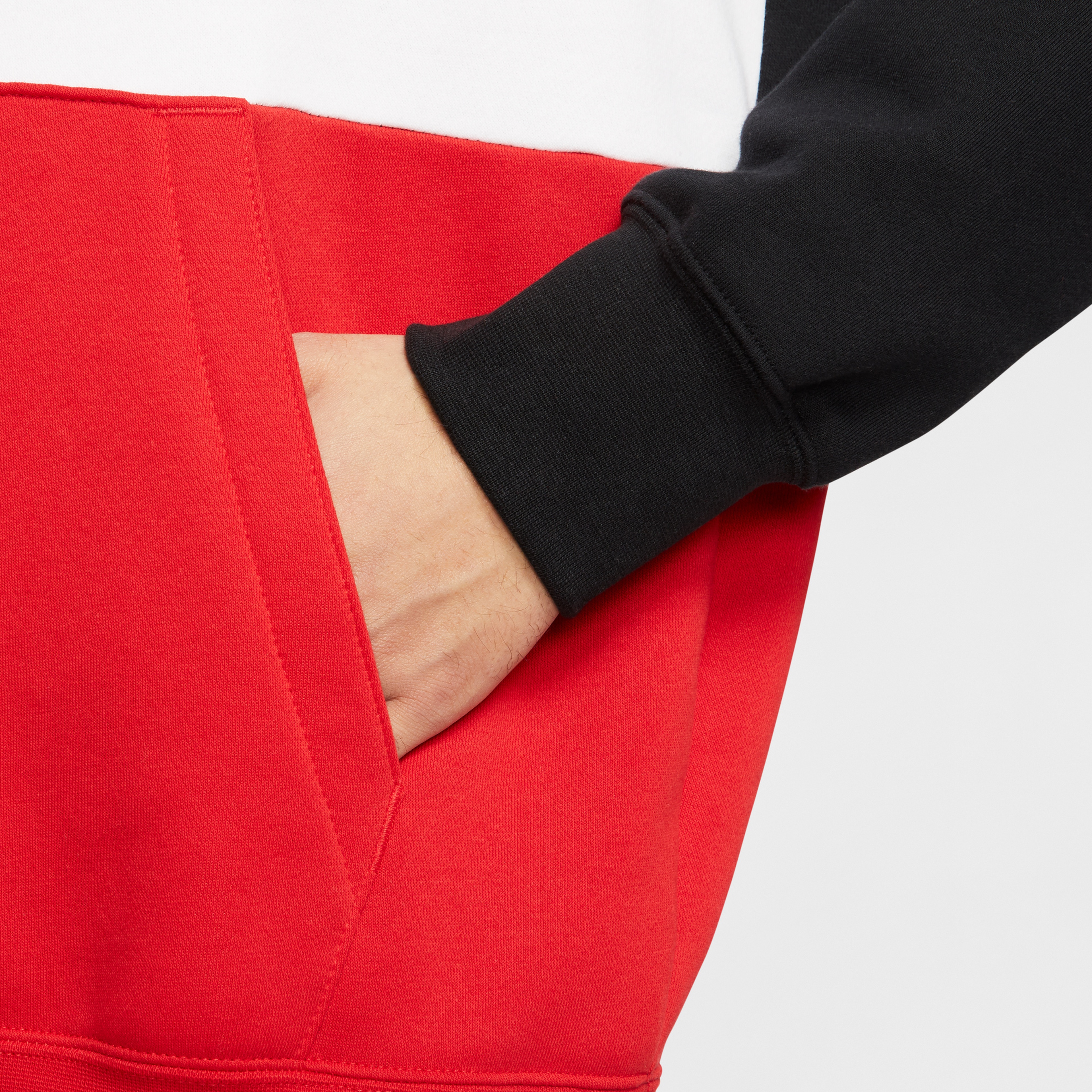 Nike Sportswear Air Erkek Siyah-Kırmızı Kapüşonlu Sweatshirt