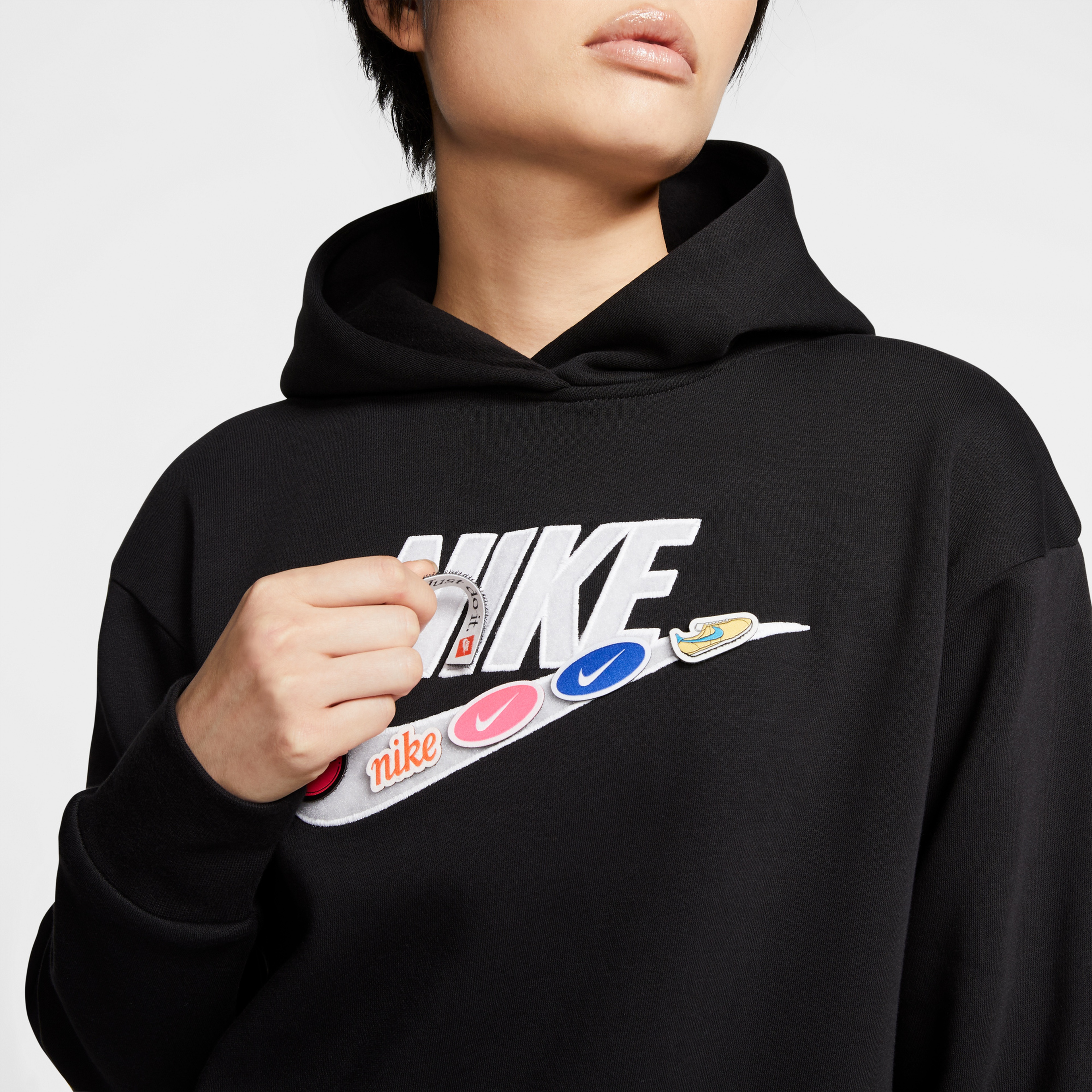 Nike Sportswear Fleece Kadın Siyah Kapüşonlu Sweatshirt