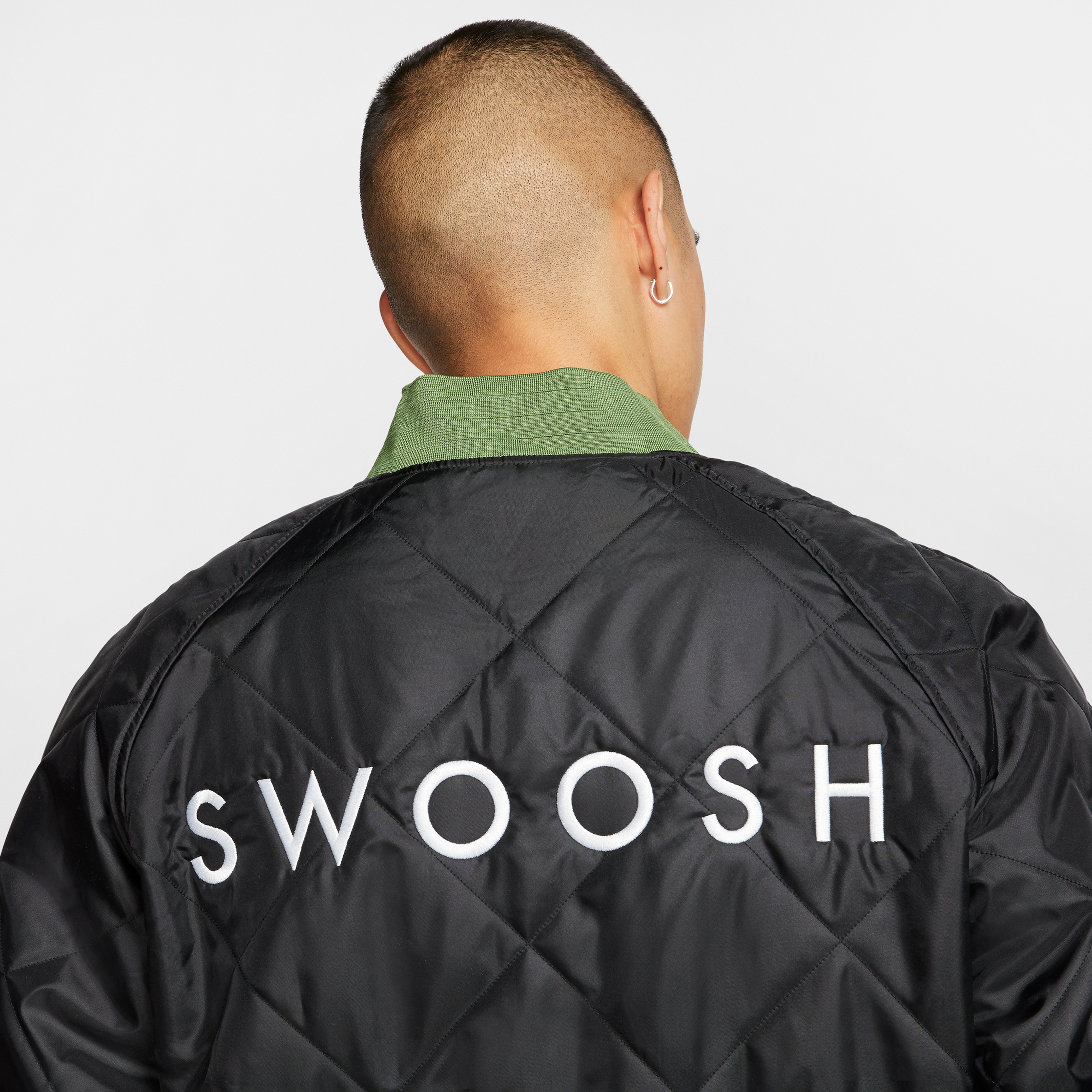 Nike Sportswear Swoosh Bomber Çift Taraflı Erkek Yeşil-Siyah Ceket