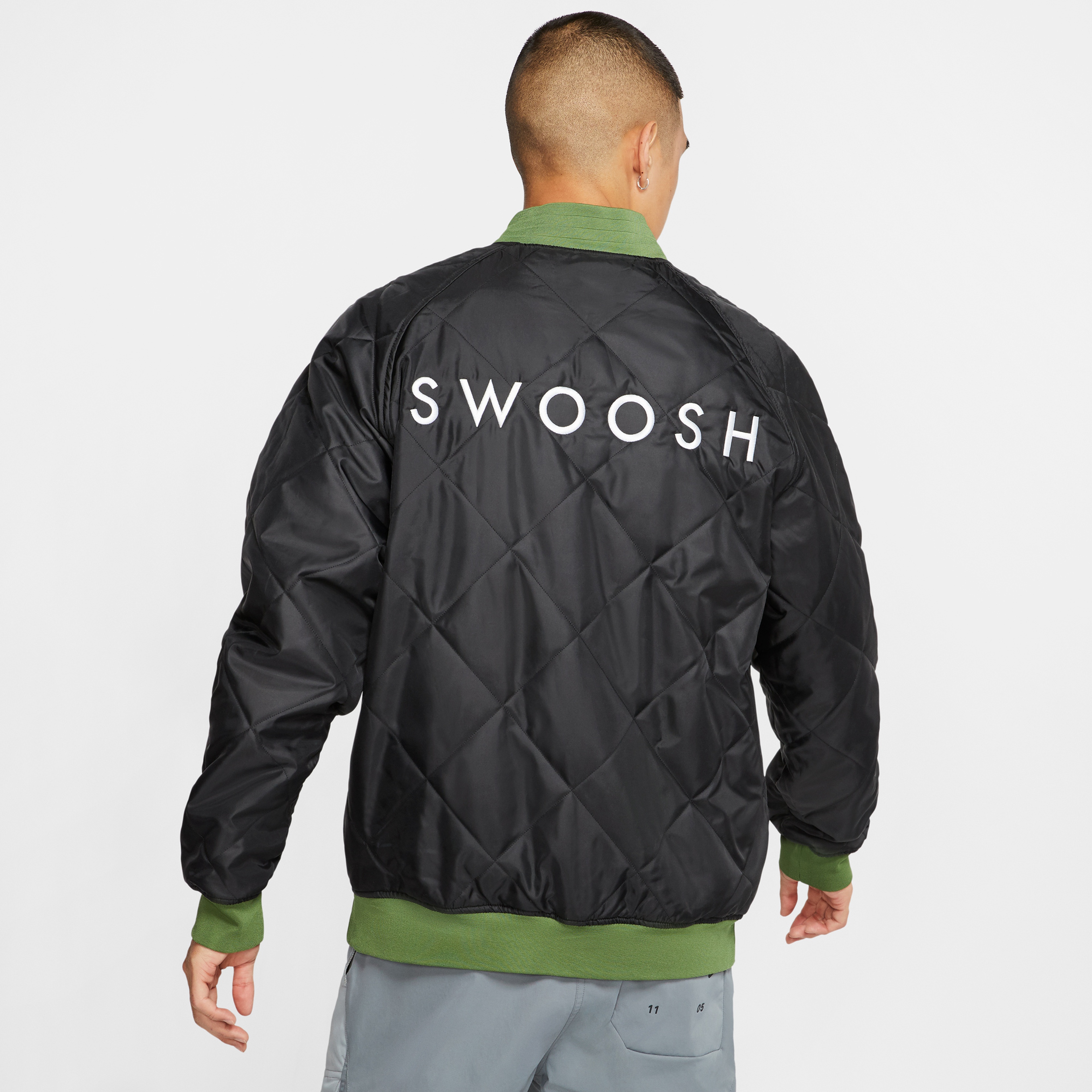 Nike Sportswear Swoosh Bomber Çift Taraflı Erkek Yeşil-Siyah Ceket