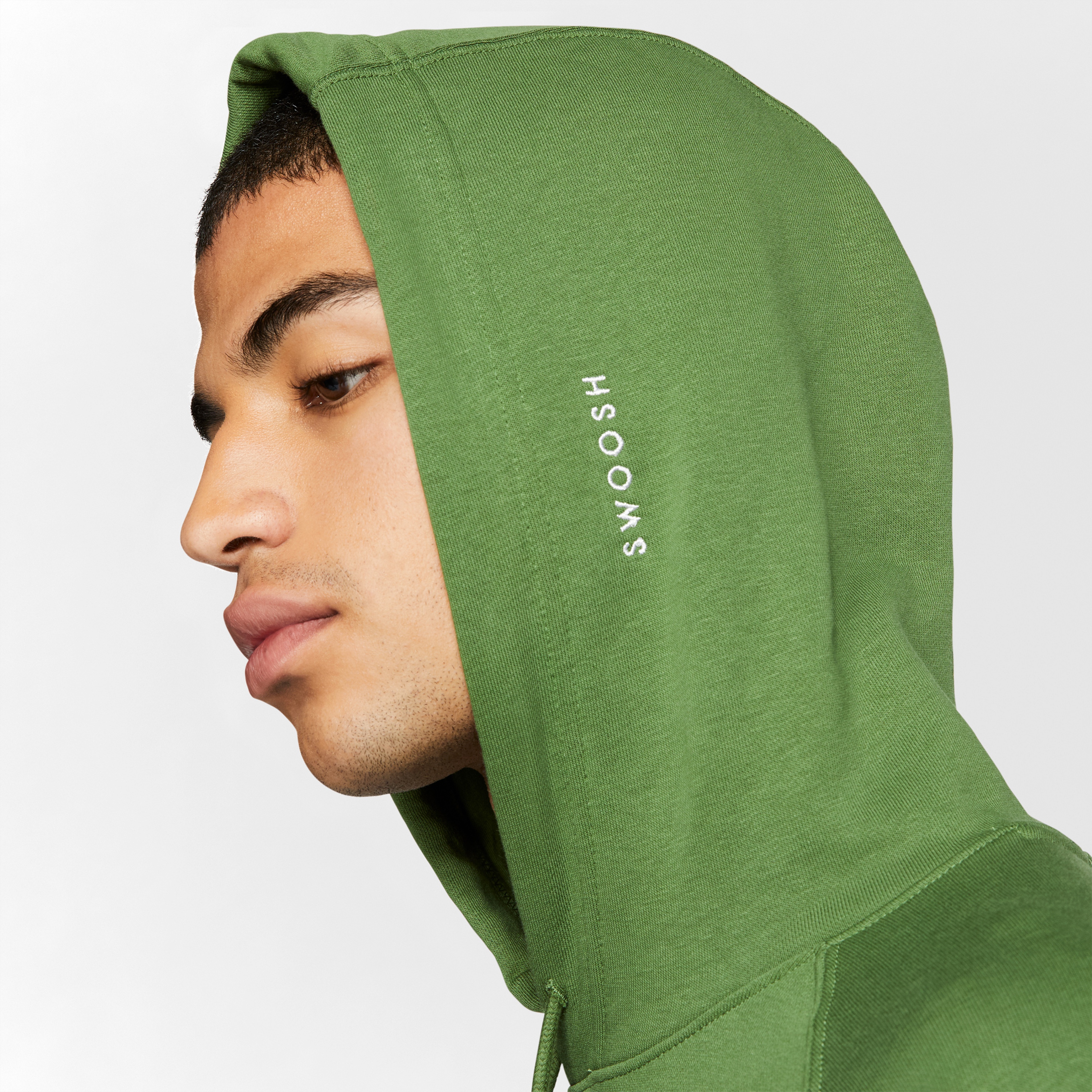 Nike Sportswear Swoosh Erkek Yeşil Kapüşonlu Sweatshirt