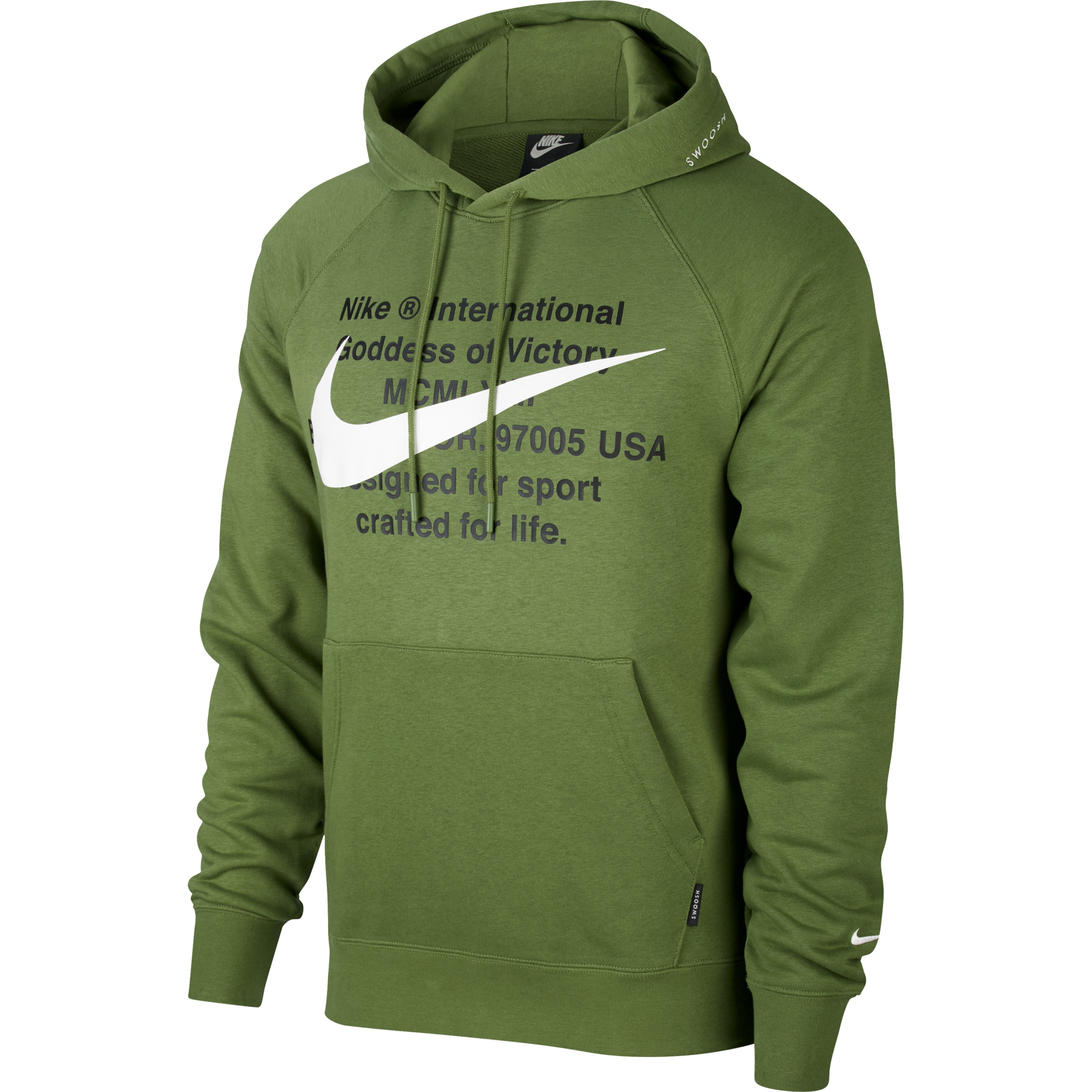 Nike Sportswear Swoosh Erkek Yeşil Kapüşonlu Sweatshirt
