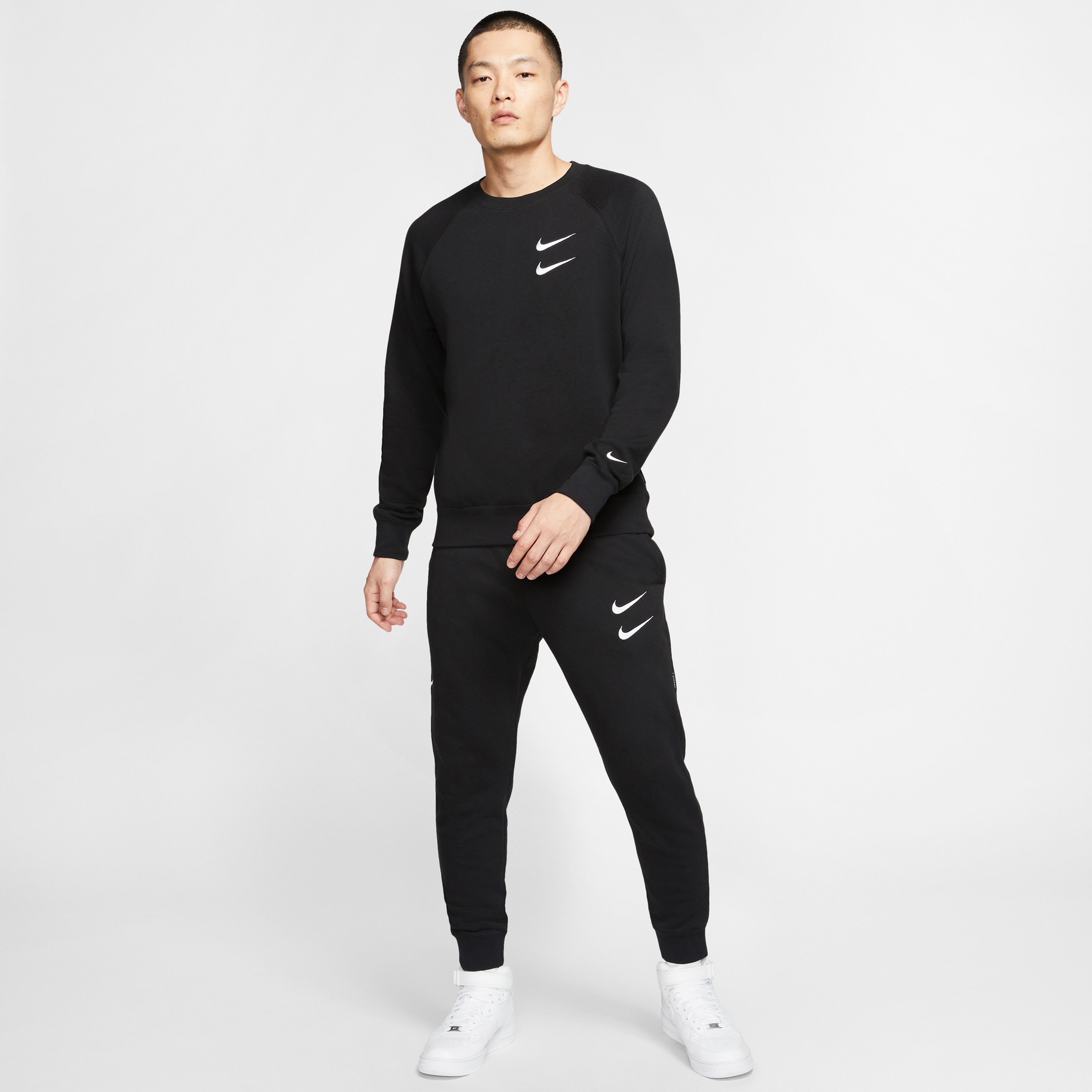 nike sportswear swoosh crew ft erkek sweatshirt