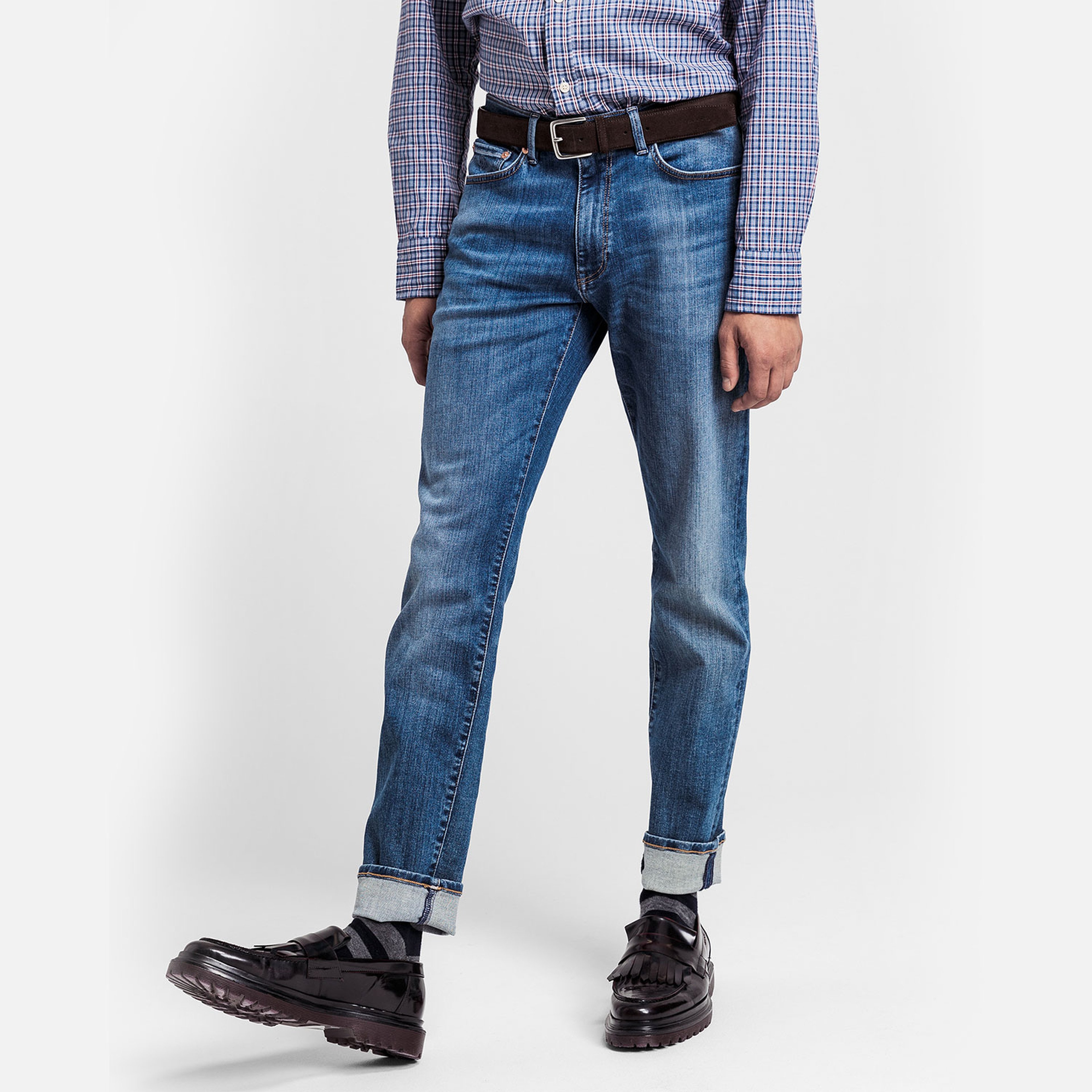 GANT Erkek Mavi Extra Slim Fit Jean Pantolon
