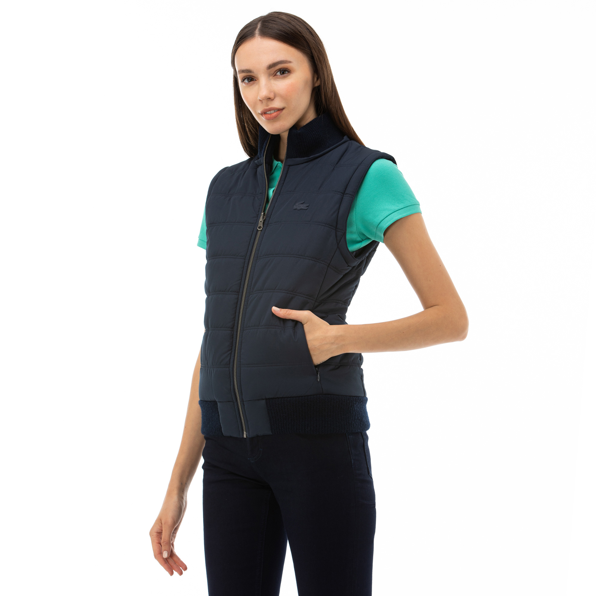 Lacoste Kadın Lacivert Yelek Mont