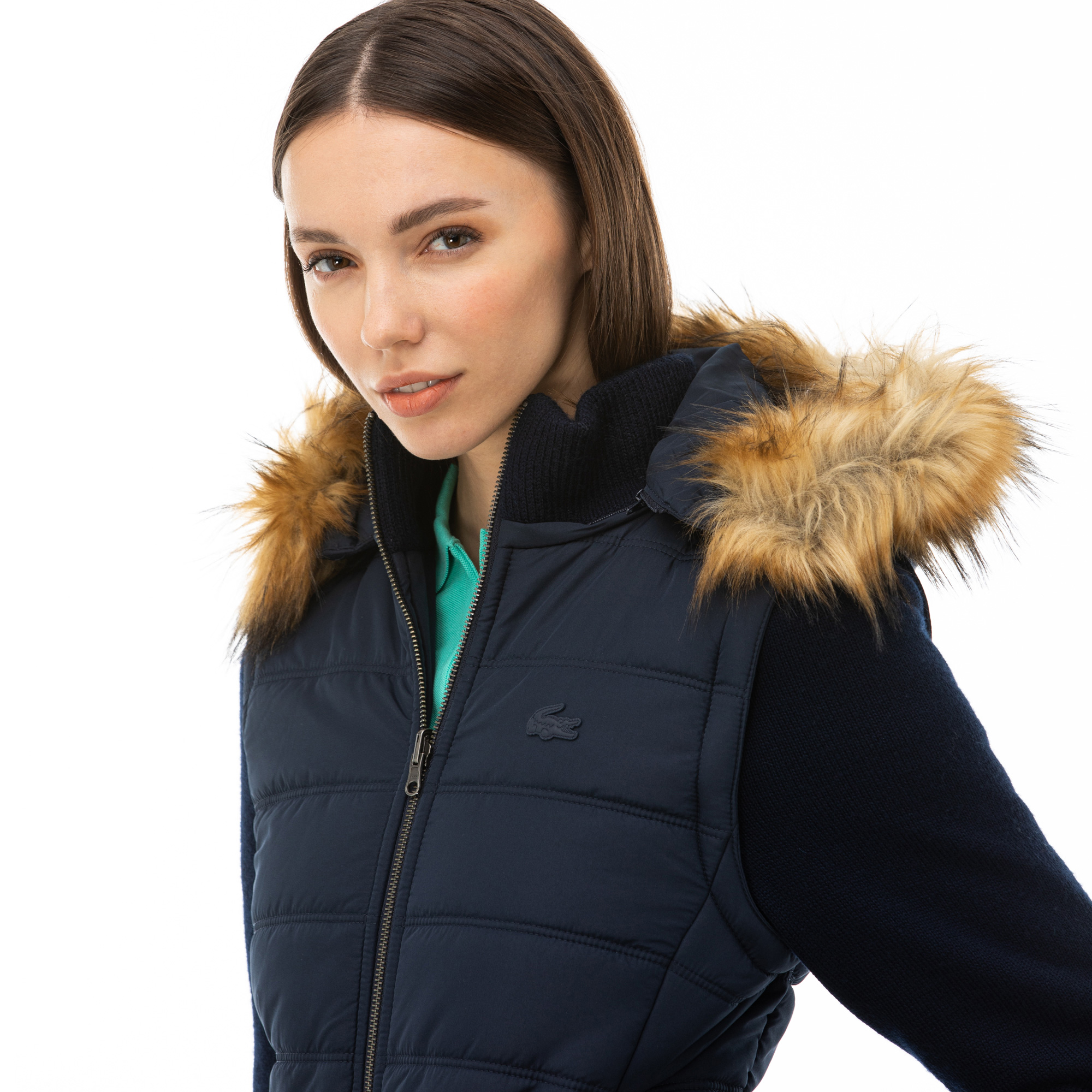 Lacoste Kadın Lacivert Yelek Mont