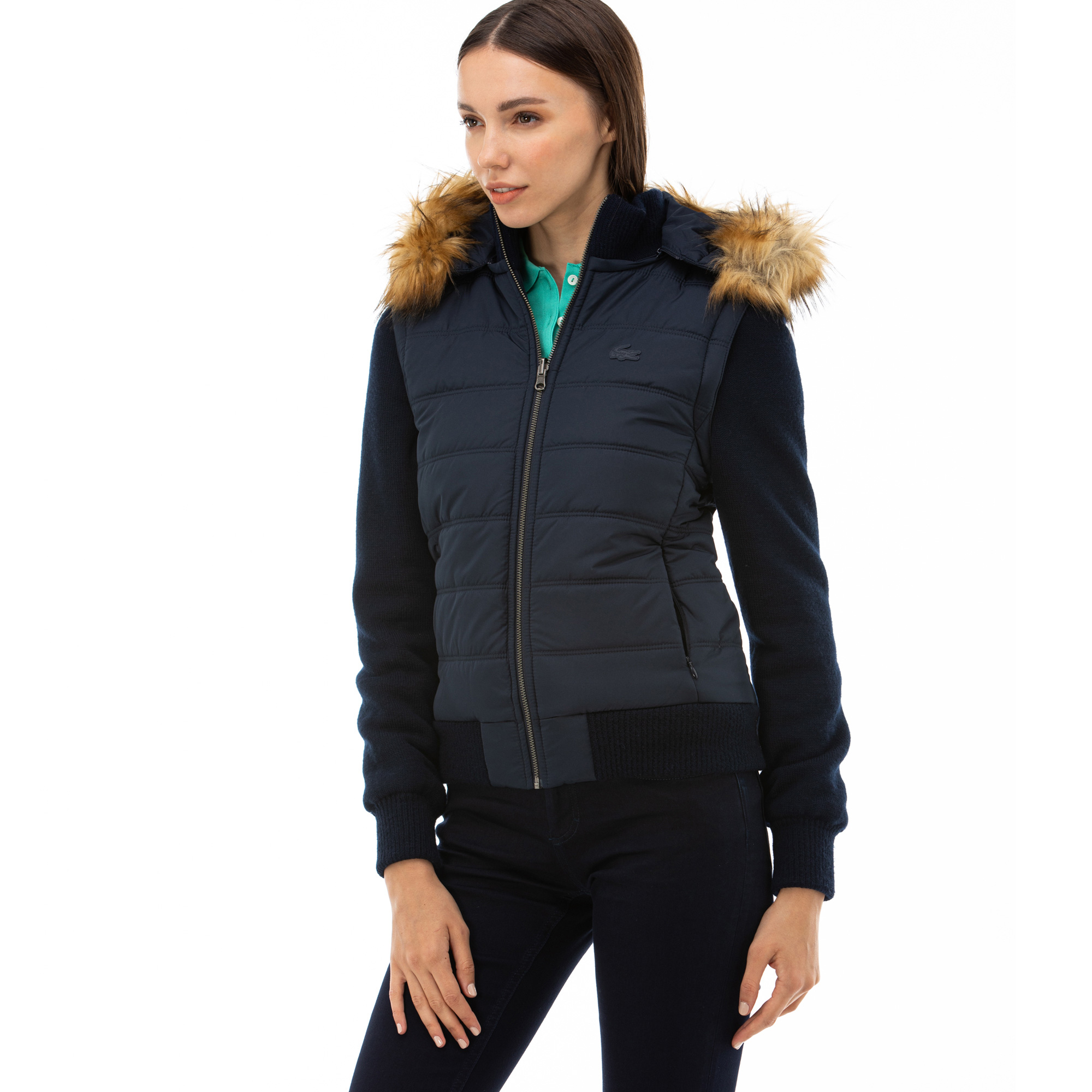 Lacoste Kadın Lacivert Yelek Mont