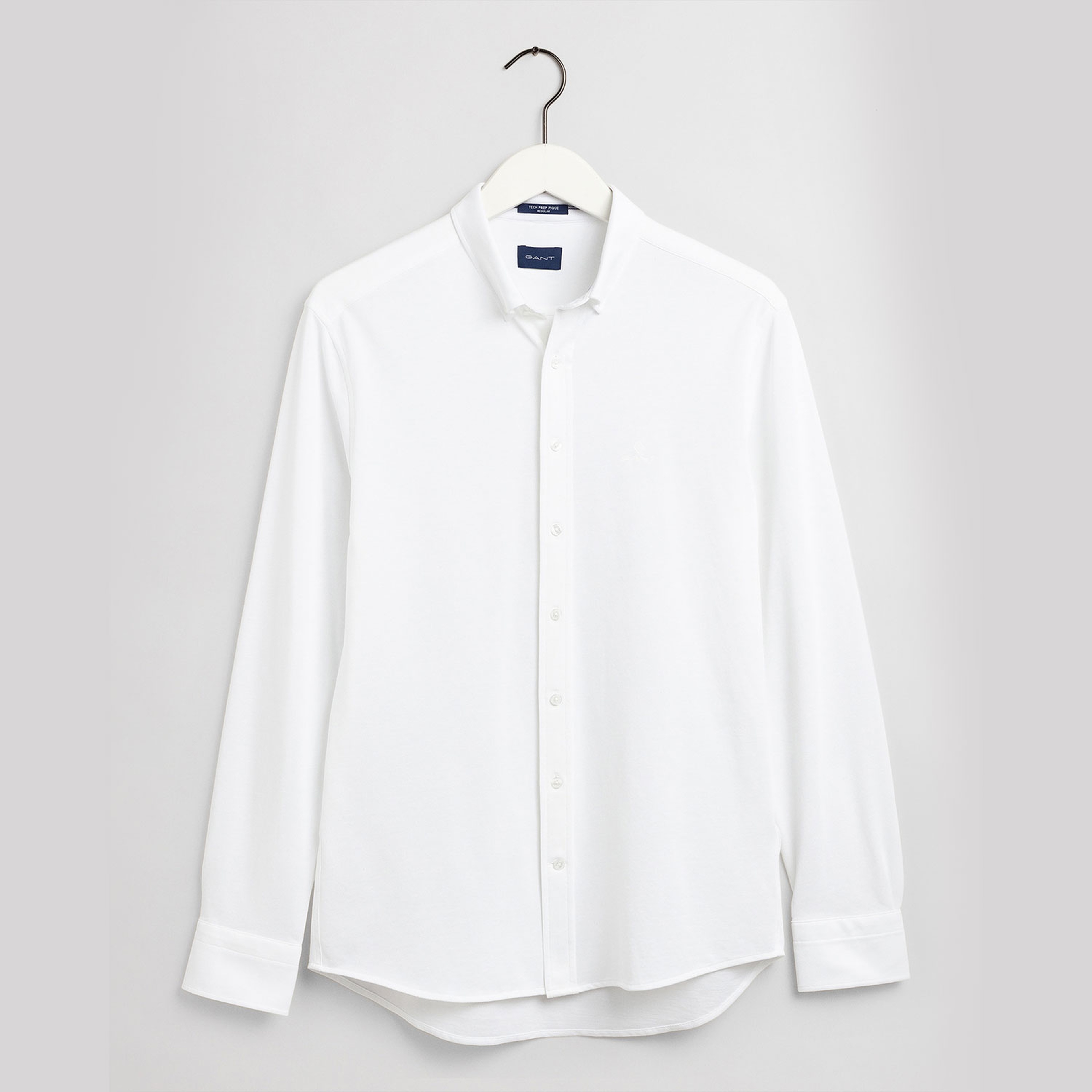 GANT Erkek Beyaz Regular Fit Düğmeli Yaka Tech Prep Gömlek