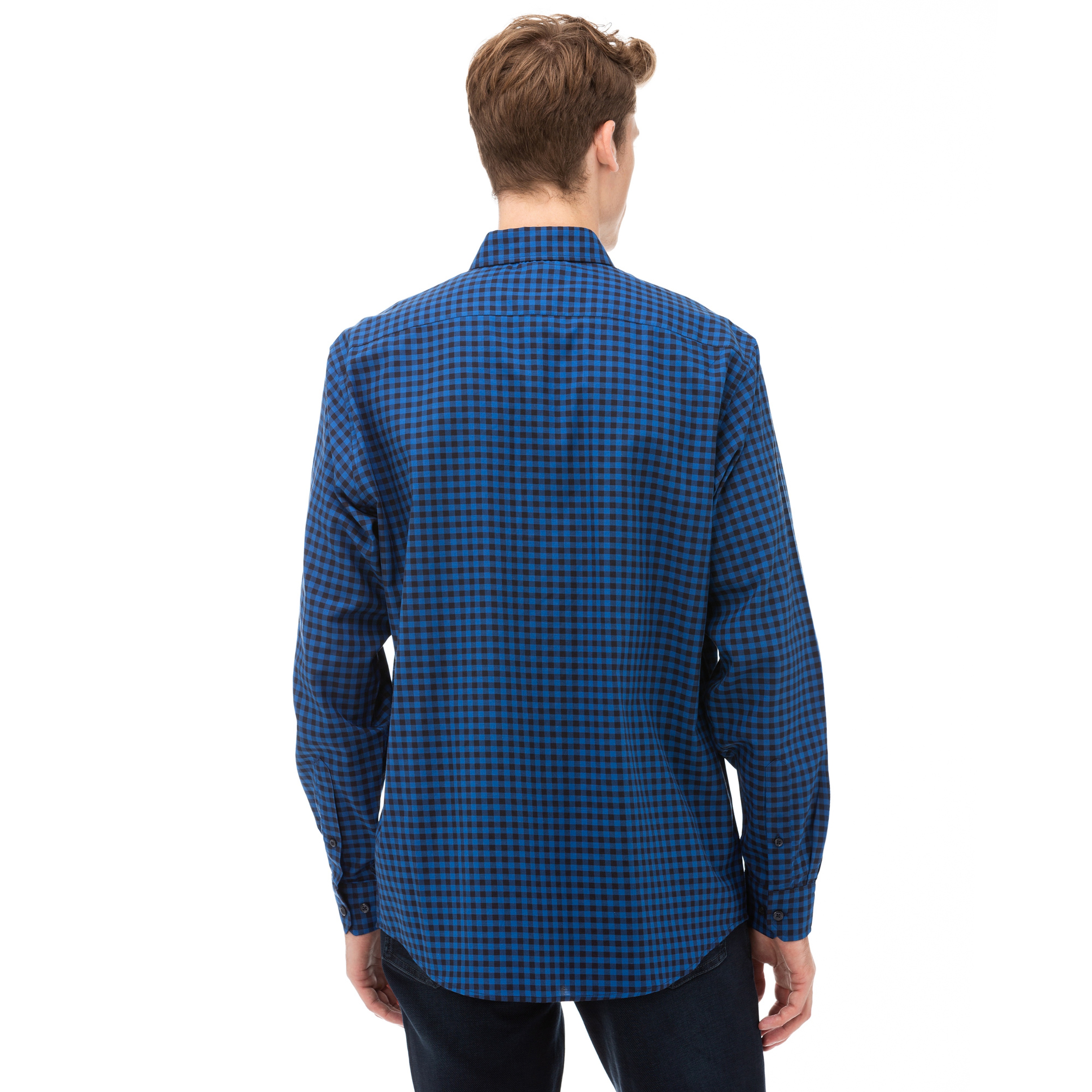 NAUTICA Erkek Mavi Classic Fit Kareli Gömlek