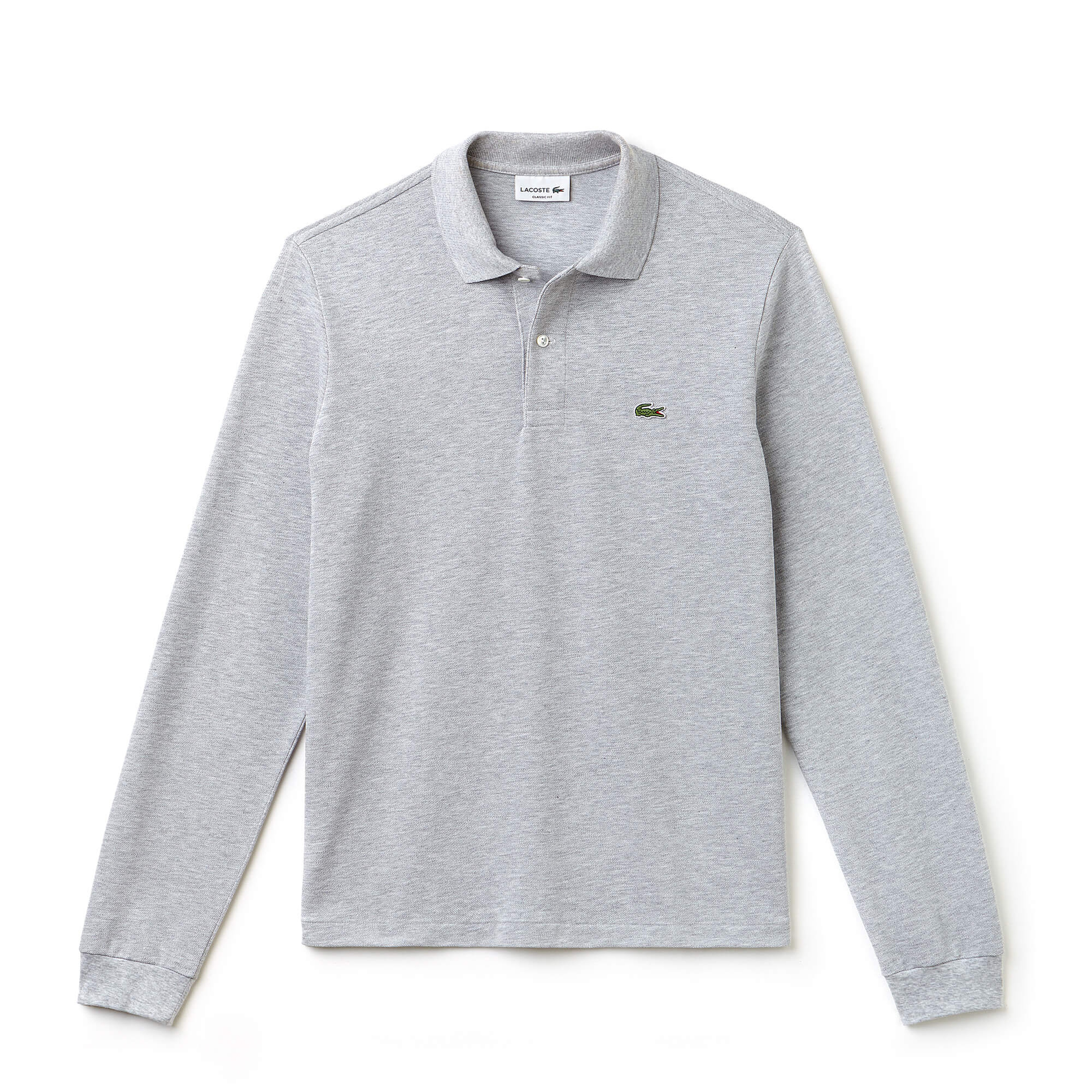 Lacoste Erkek Klasik Fit Uzun Kollu Açık Gri Polo