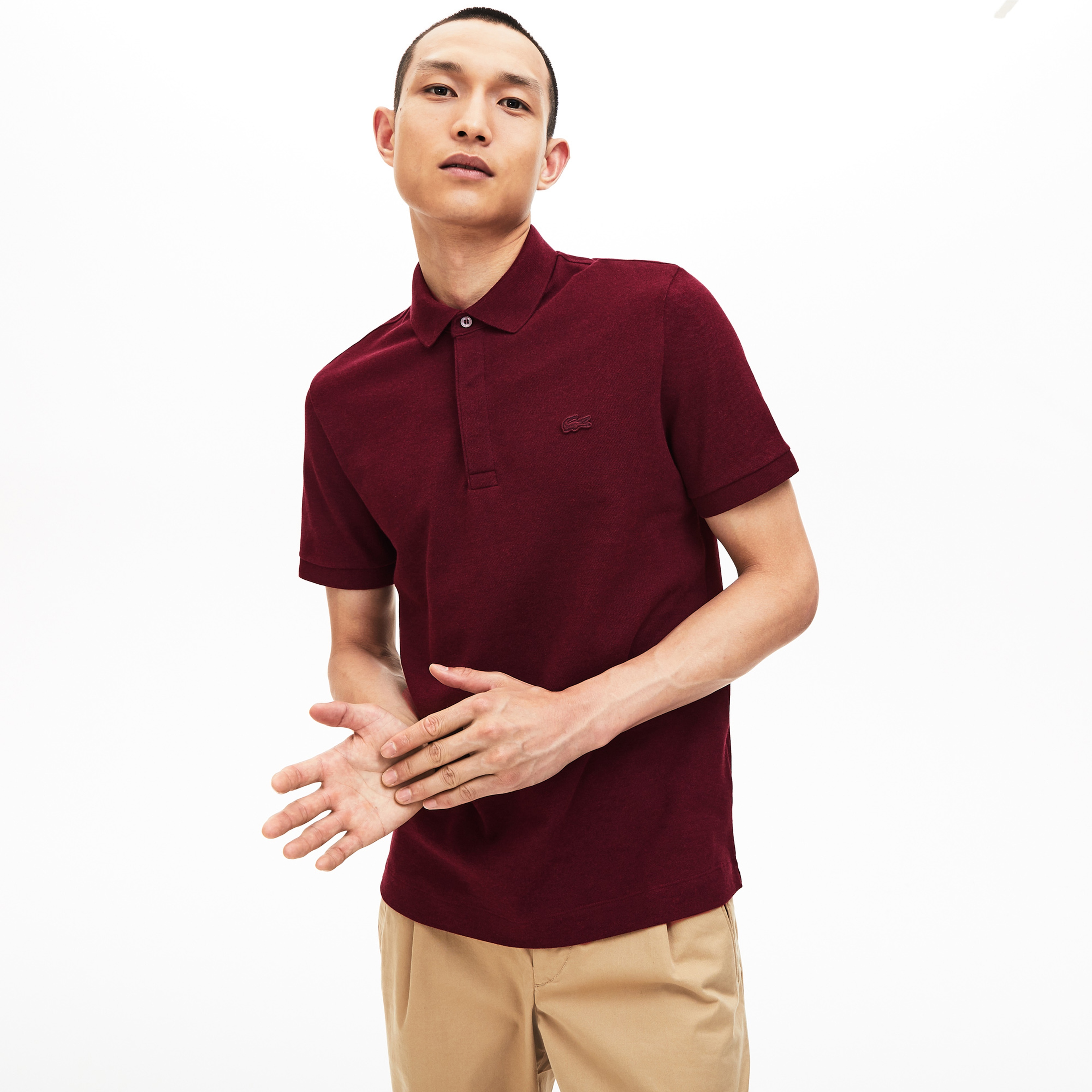 Lacoste Erkek Regular Fit Bordo Polo