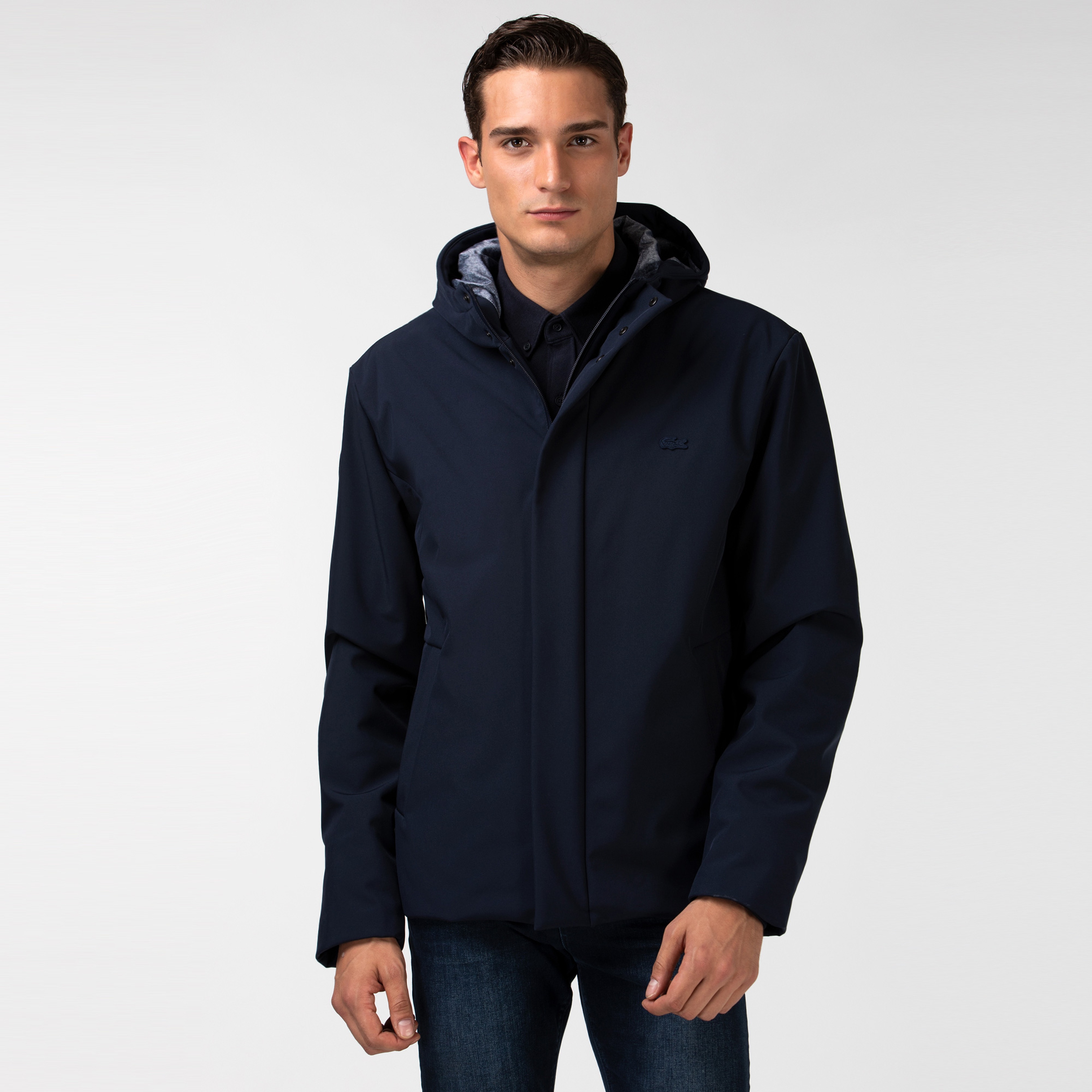 Lacoste Erkek Kapüşonlu Lacivert Mont