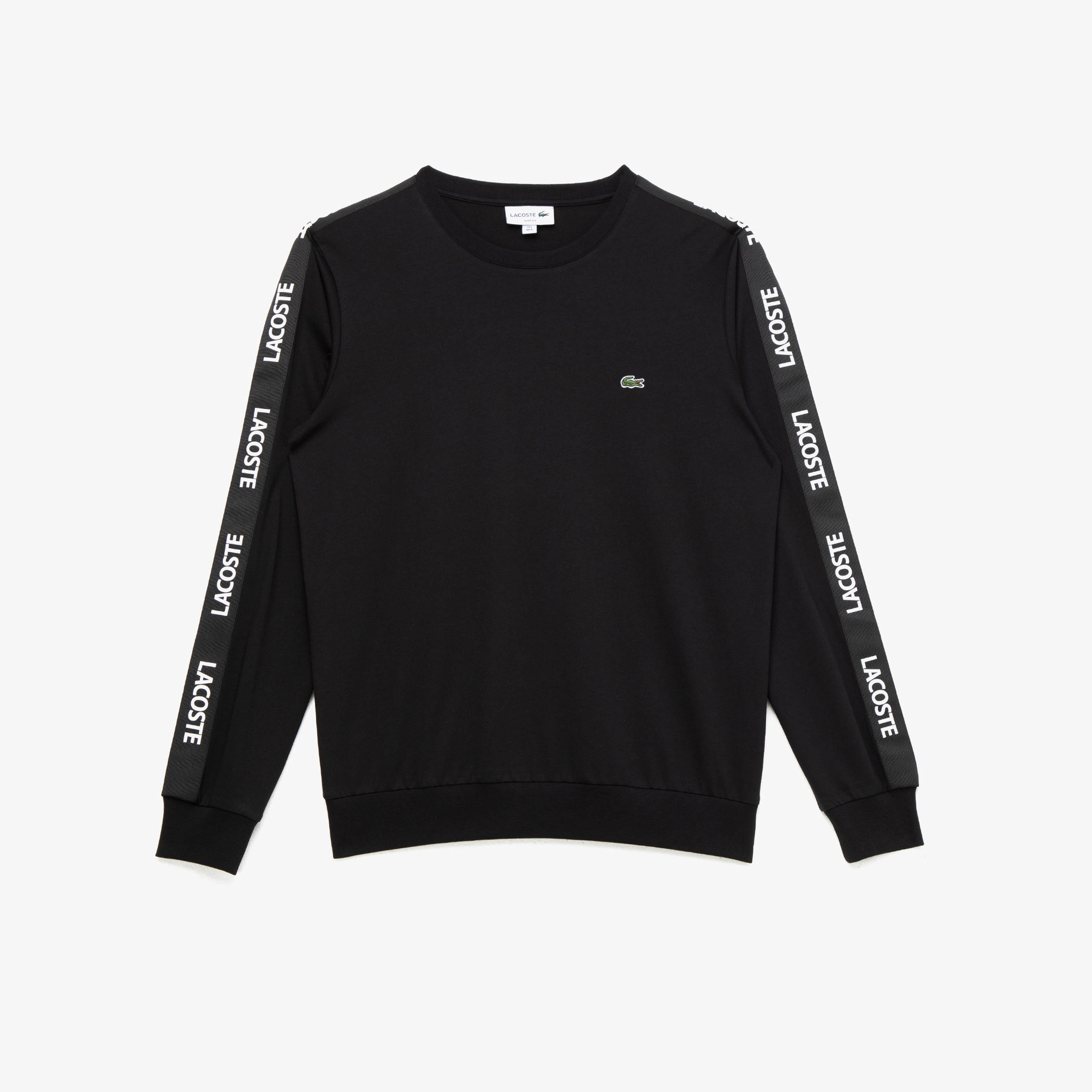 Lacoste Erkek Slim Fit  Baskılı Siyah Sweatshirt