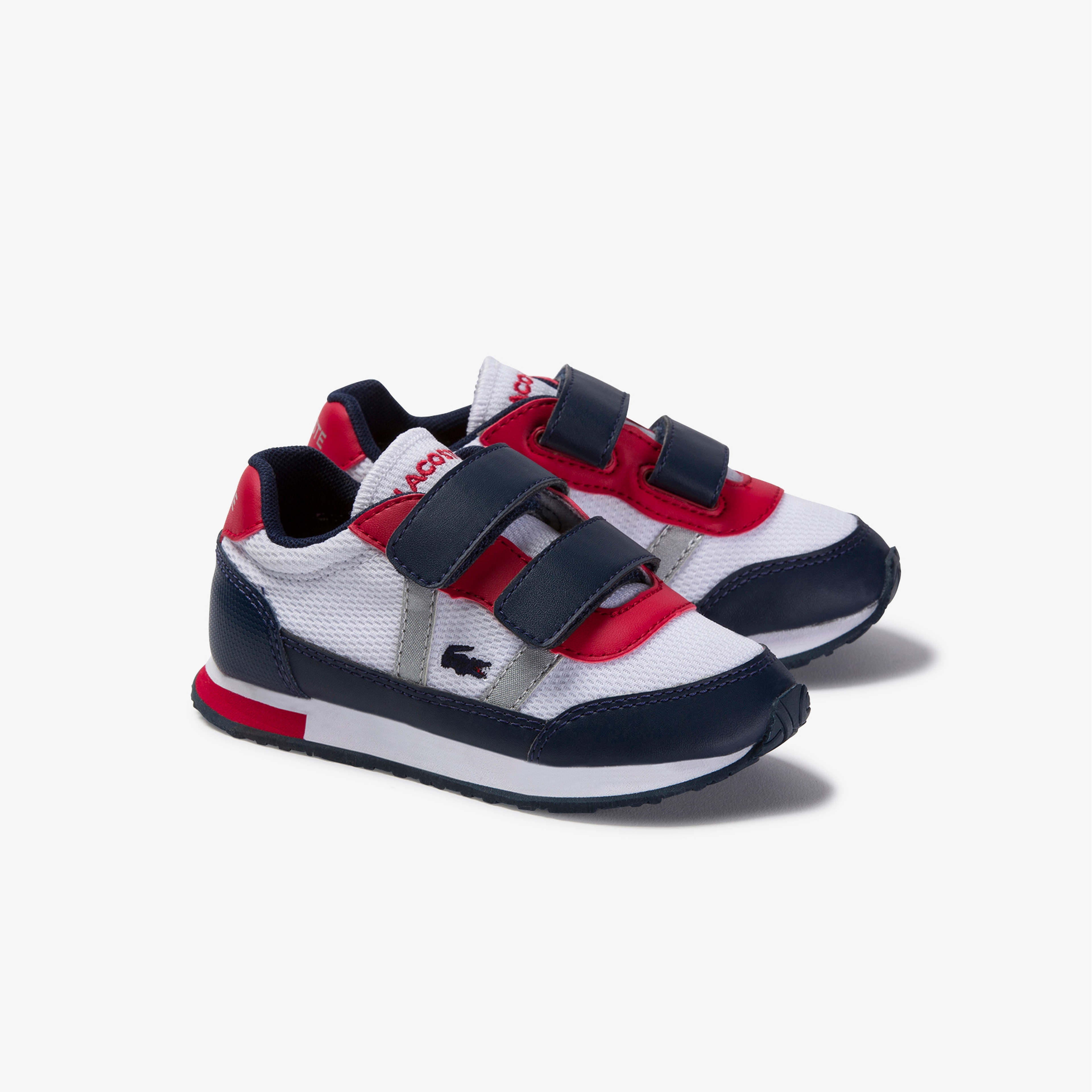 Lacoste Partner 120 1 Sui Çocuk Beyaz - Lacivert - Kırmızı Ayakkabı
