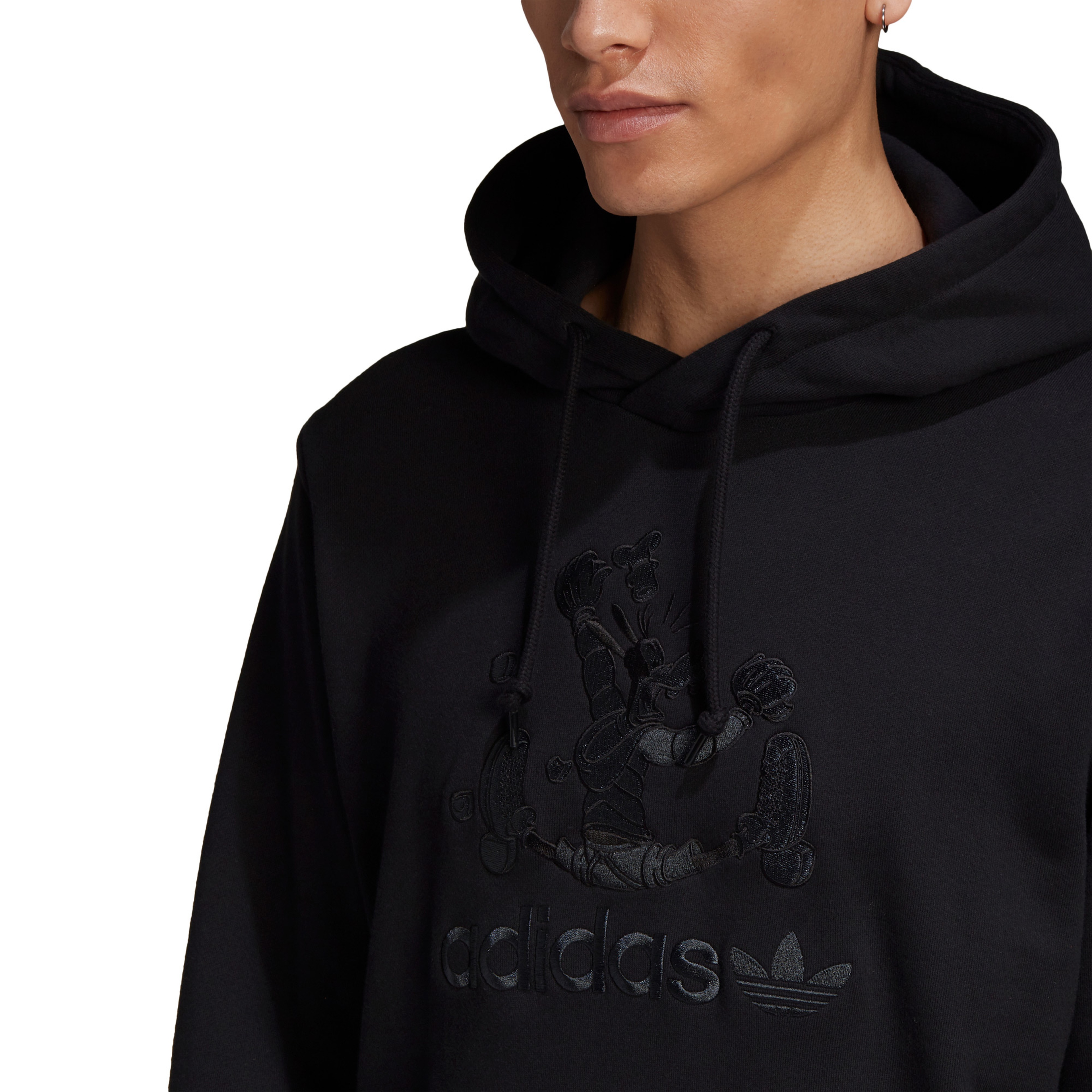 adidas Goofy Kapüşonlu Erkek Siyah Sweatshirt