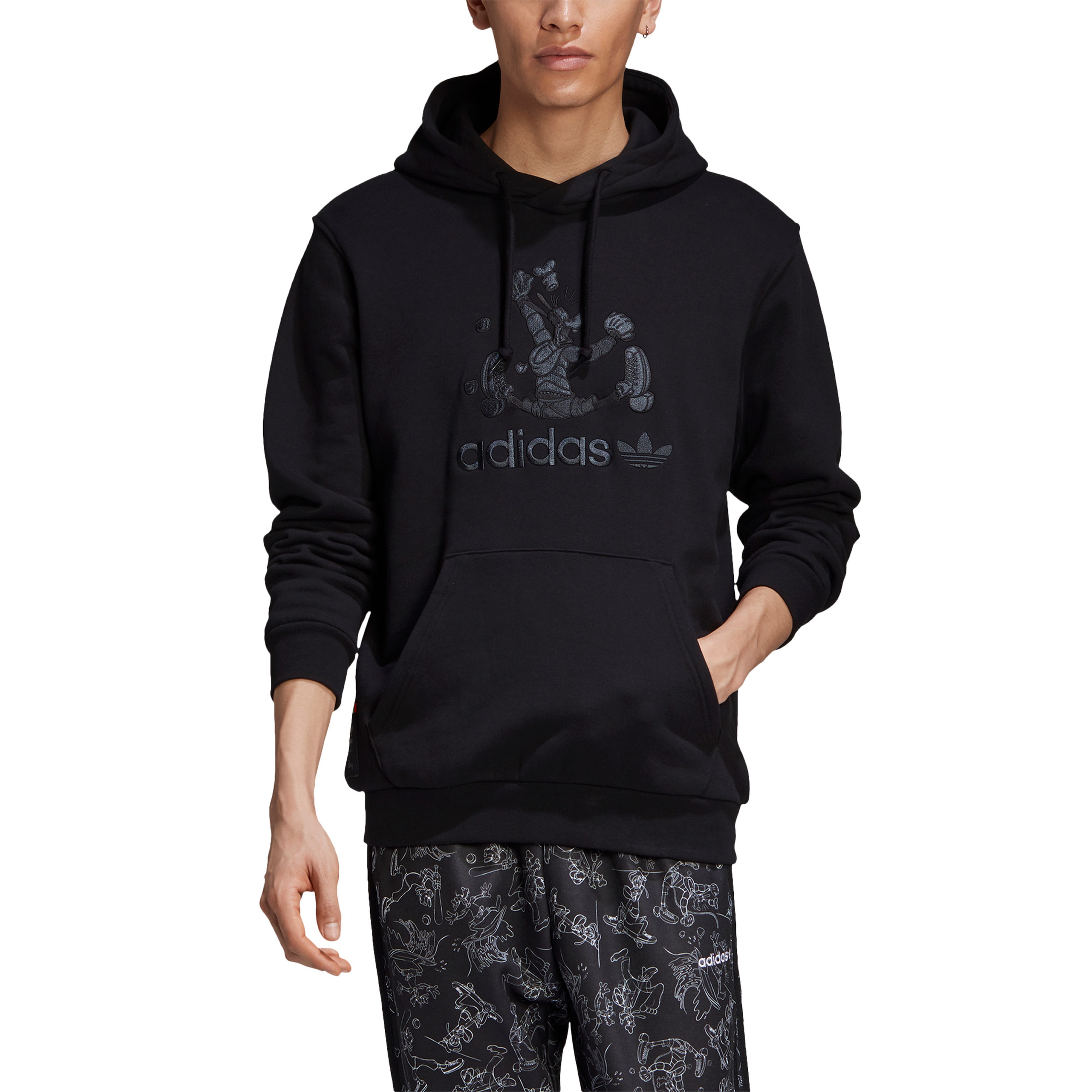 adidas Goofy Kapüşonlu Erkek Siyah Sweatshirt