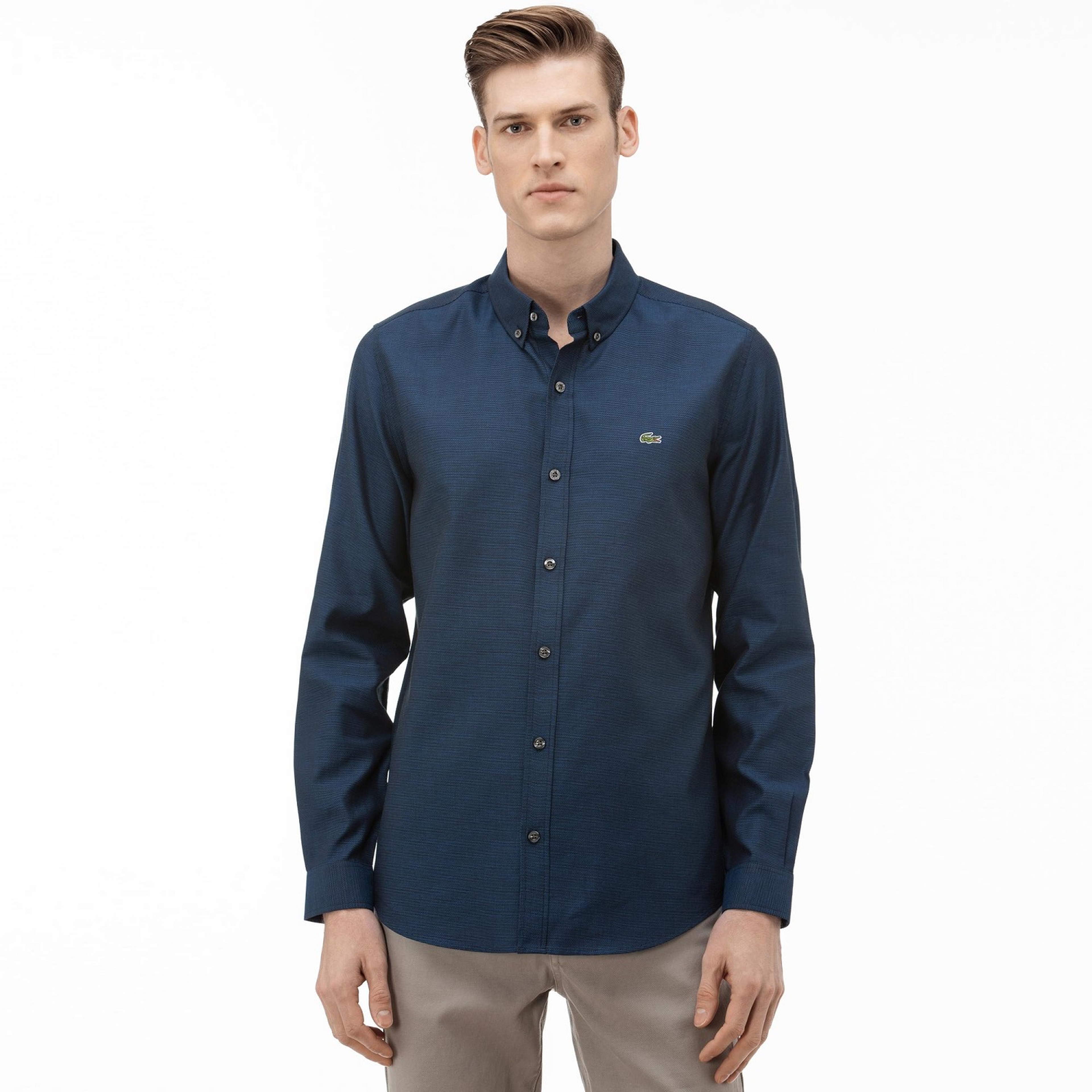 Lacoste Erkek Slim Fit Lacivert Gömlek