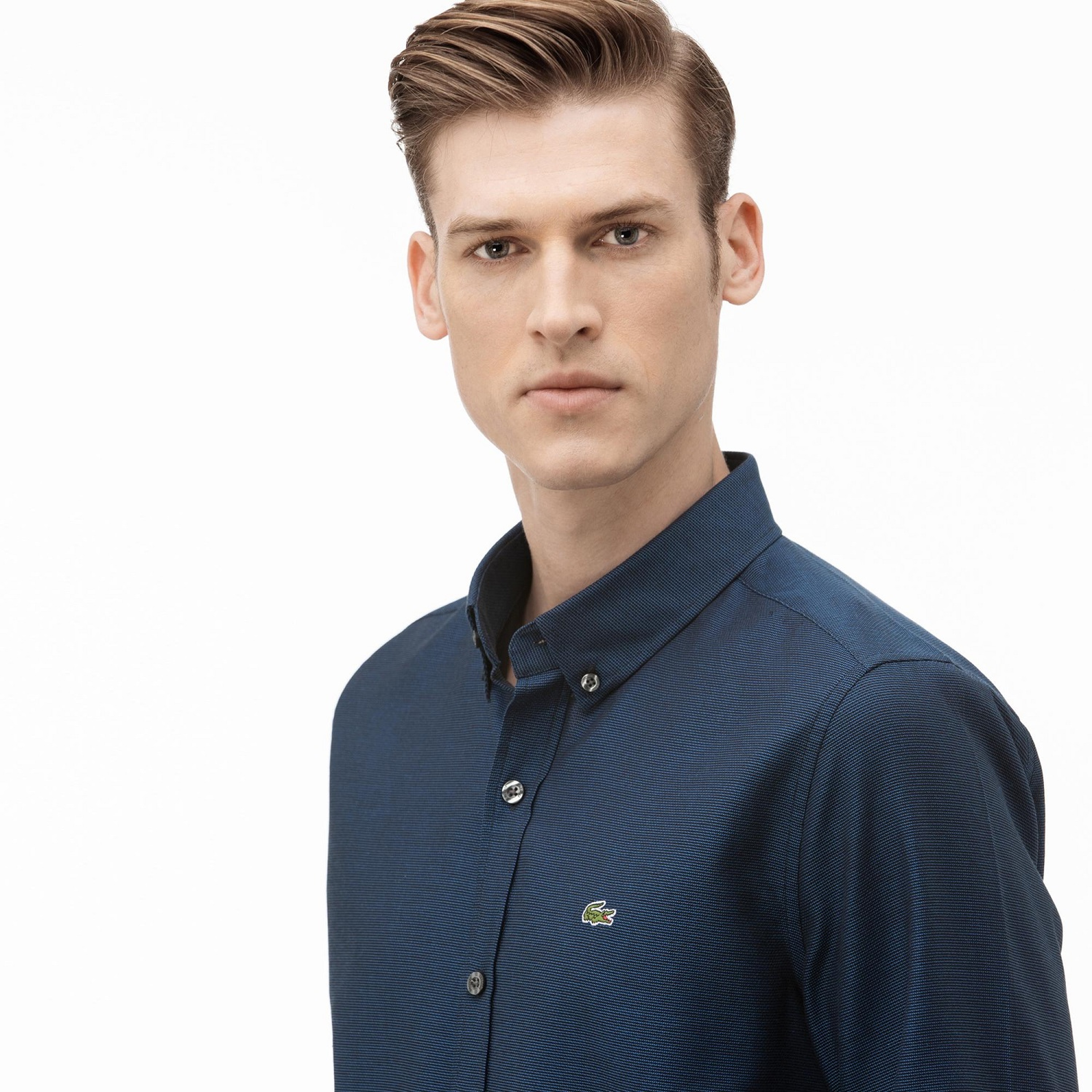 Lacoste Erkek Slim Fit Lacivert Gömlek