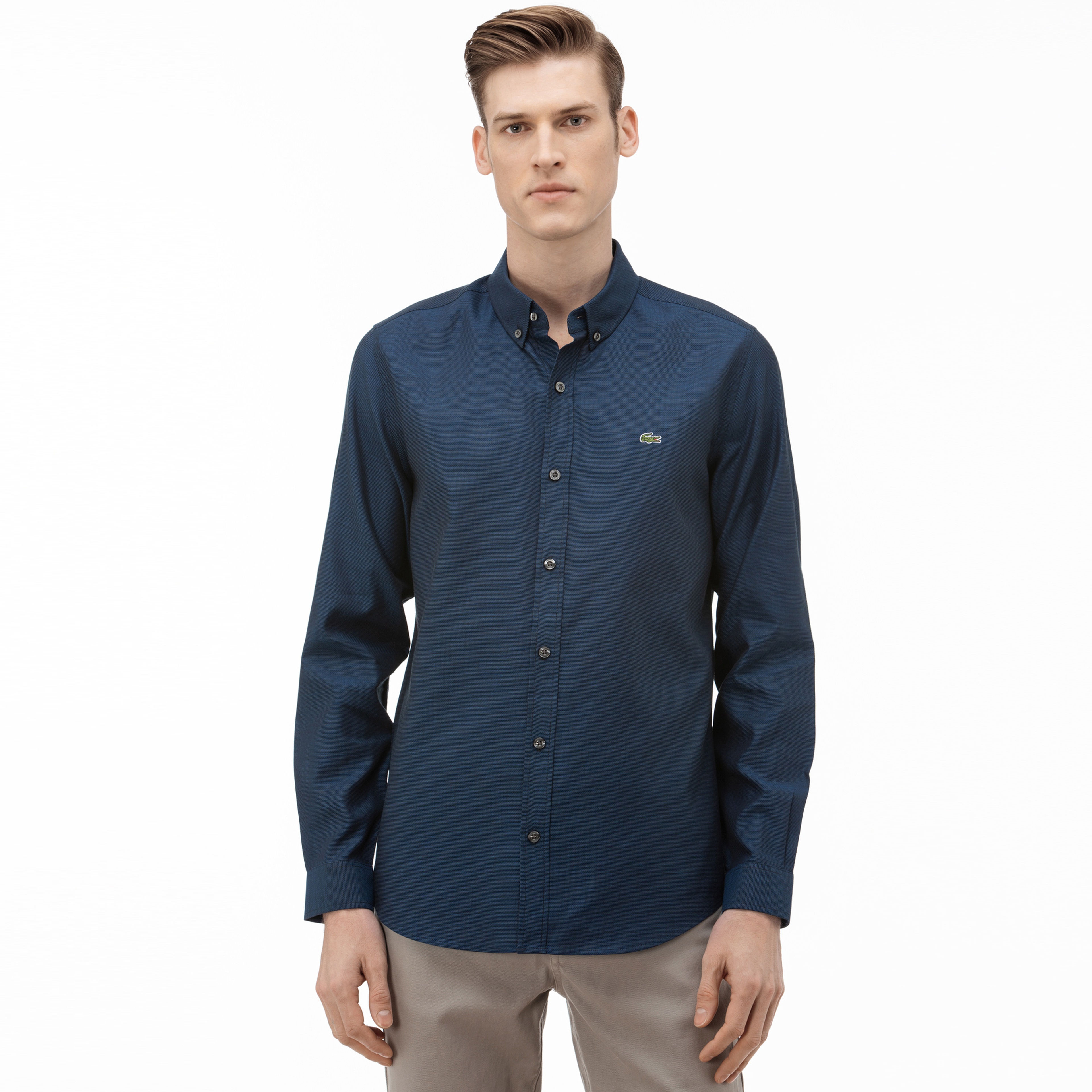 Lacoste Erkek Slim Fit Lacivert Gömlek