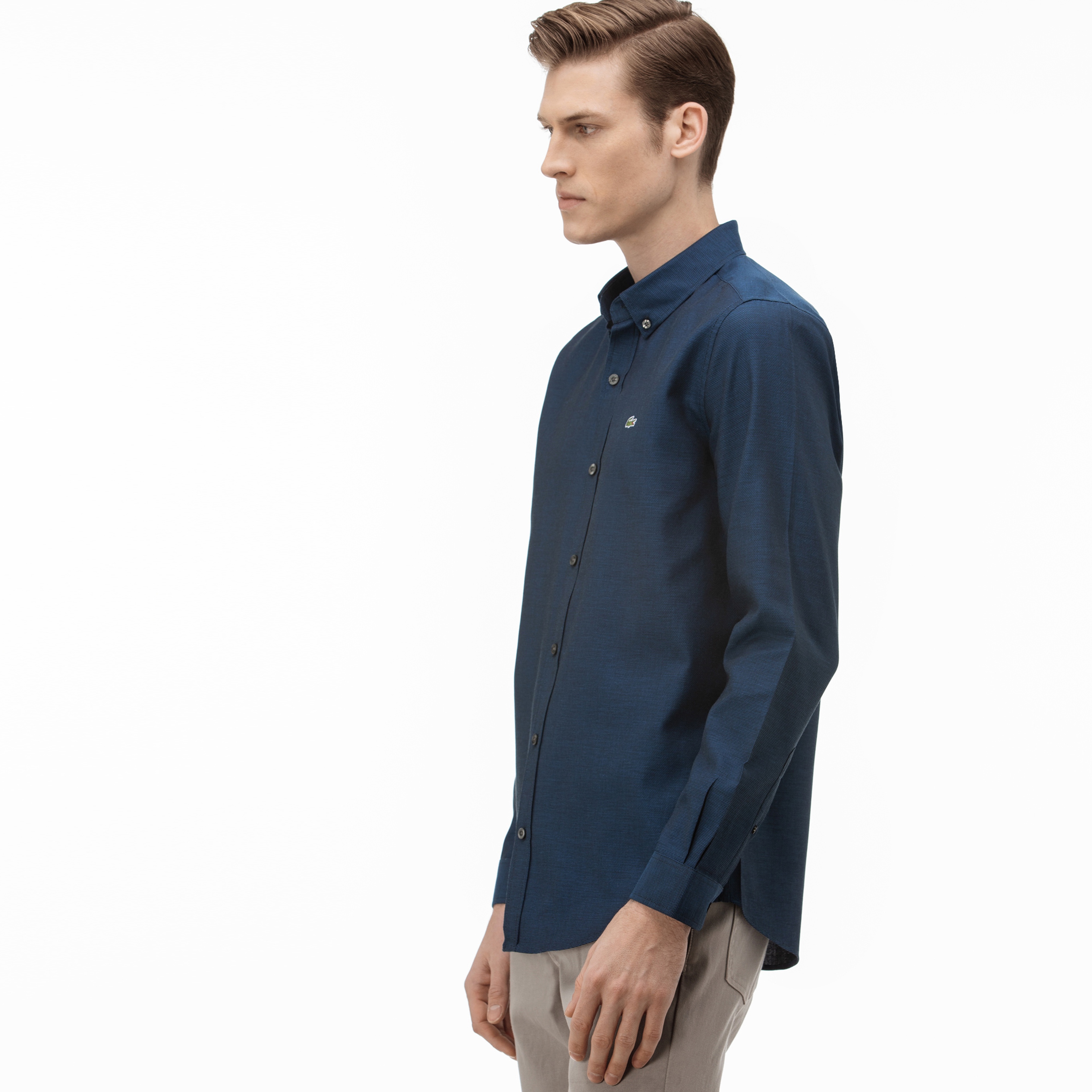 Lacoste Erkek Slim Fit Lacivert Gömlek