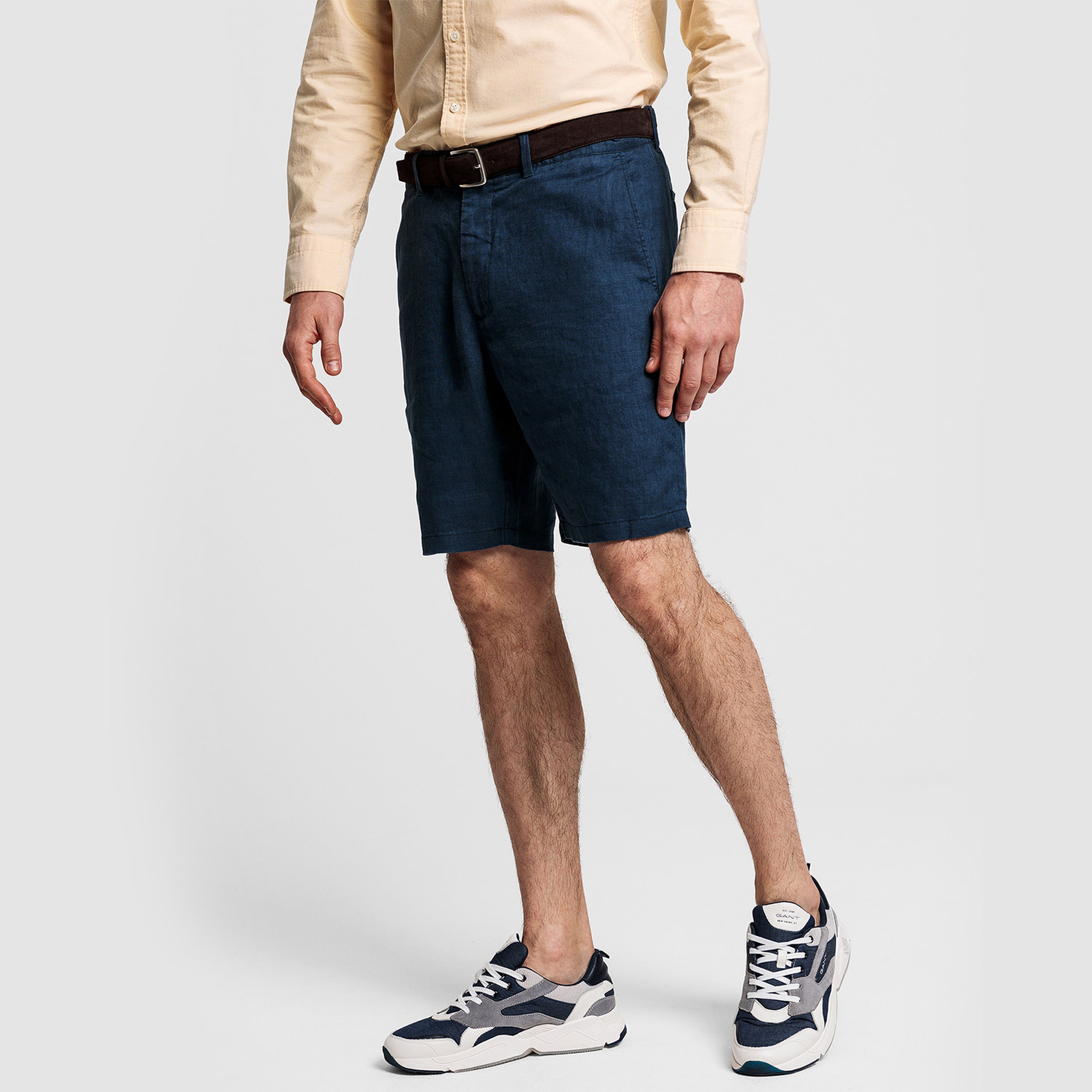 Gant Erkek Lacivert Relaxed Fit Keten Şort