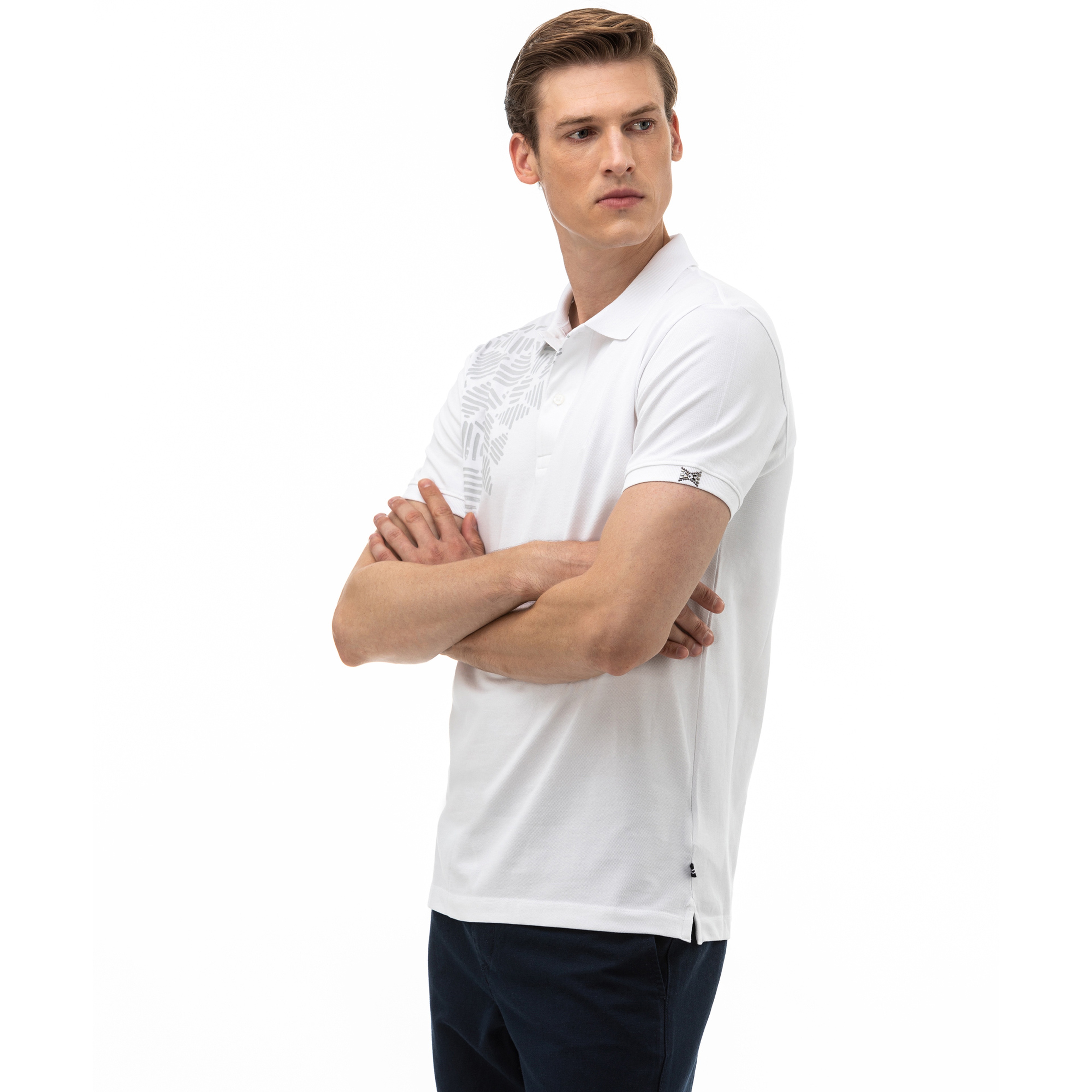 Nautica Erkek Slim Fit Beyaz Polo