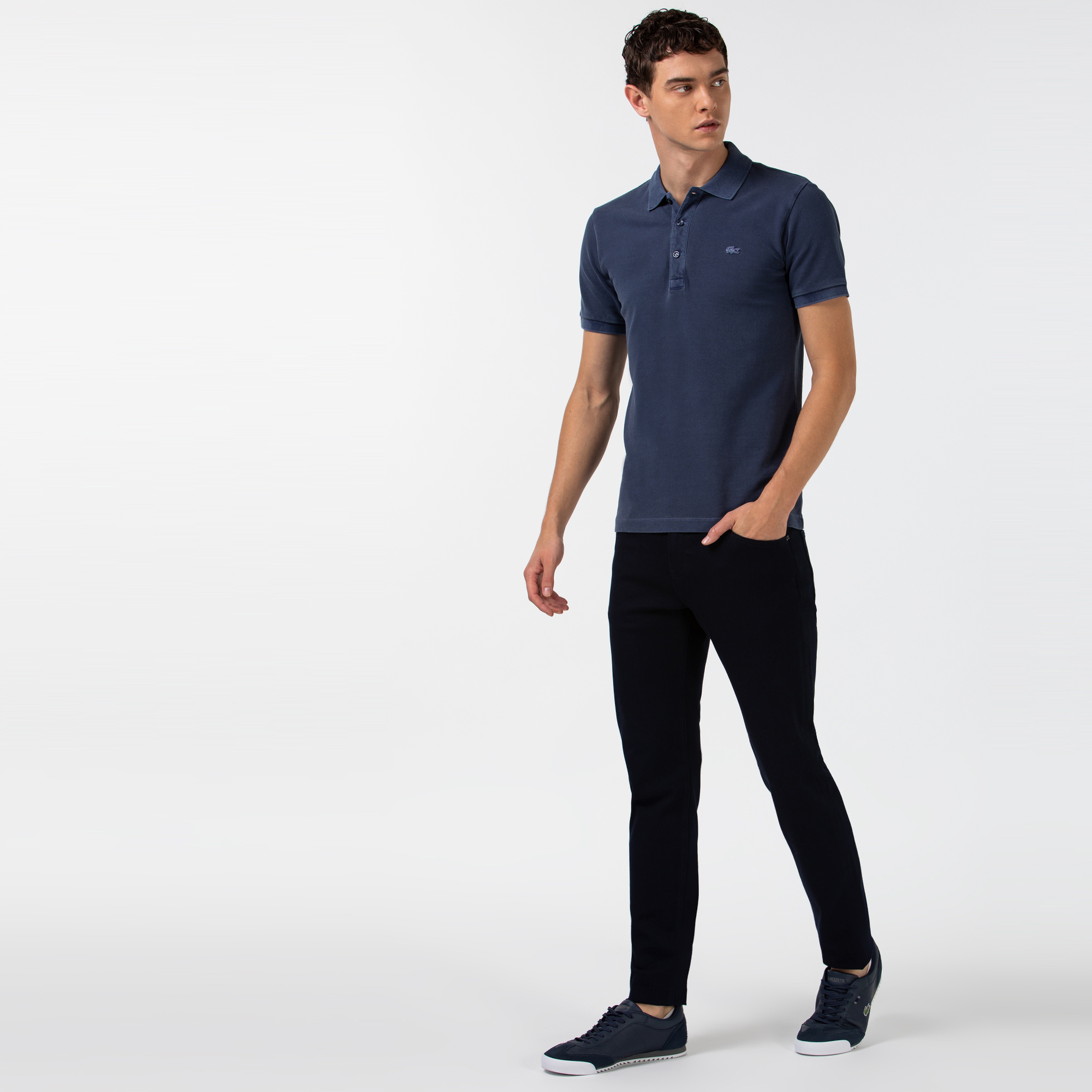 Lacoste Erkek Slim Fit Streç Denim Lacivert Pantolon