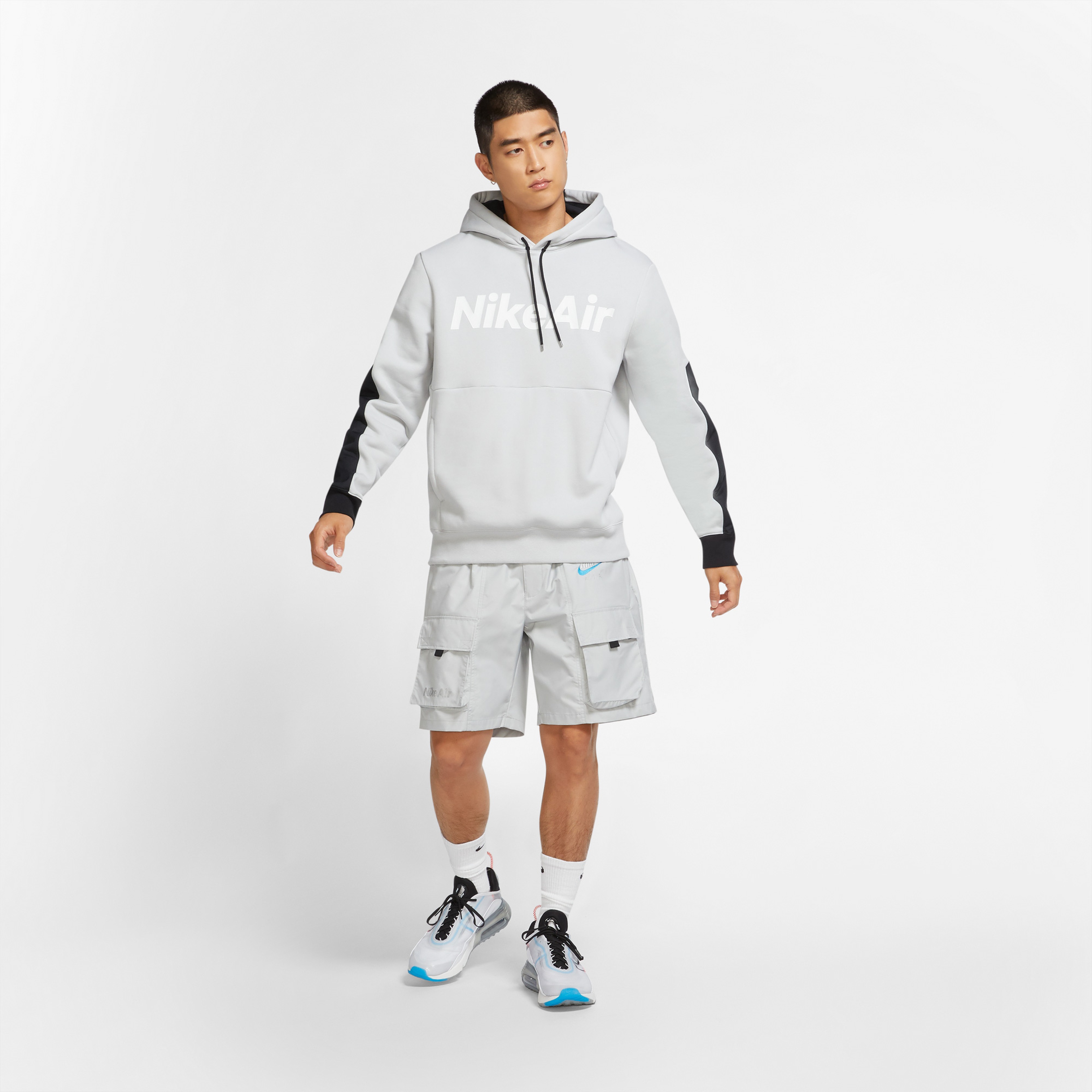 Nike Air Erkek Gri Kapüşonlu Sweatshirt