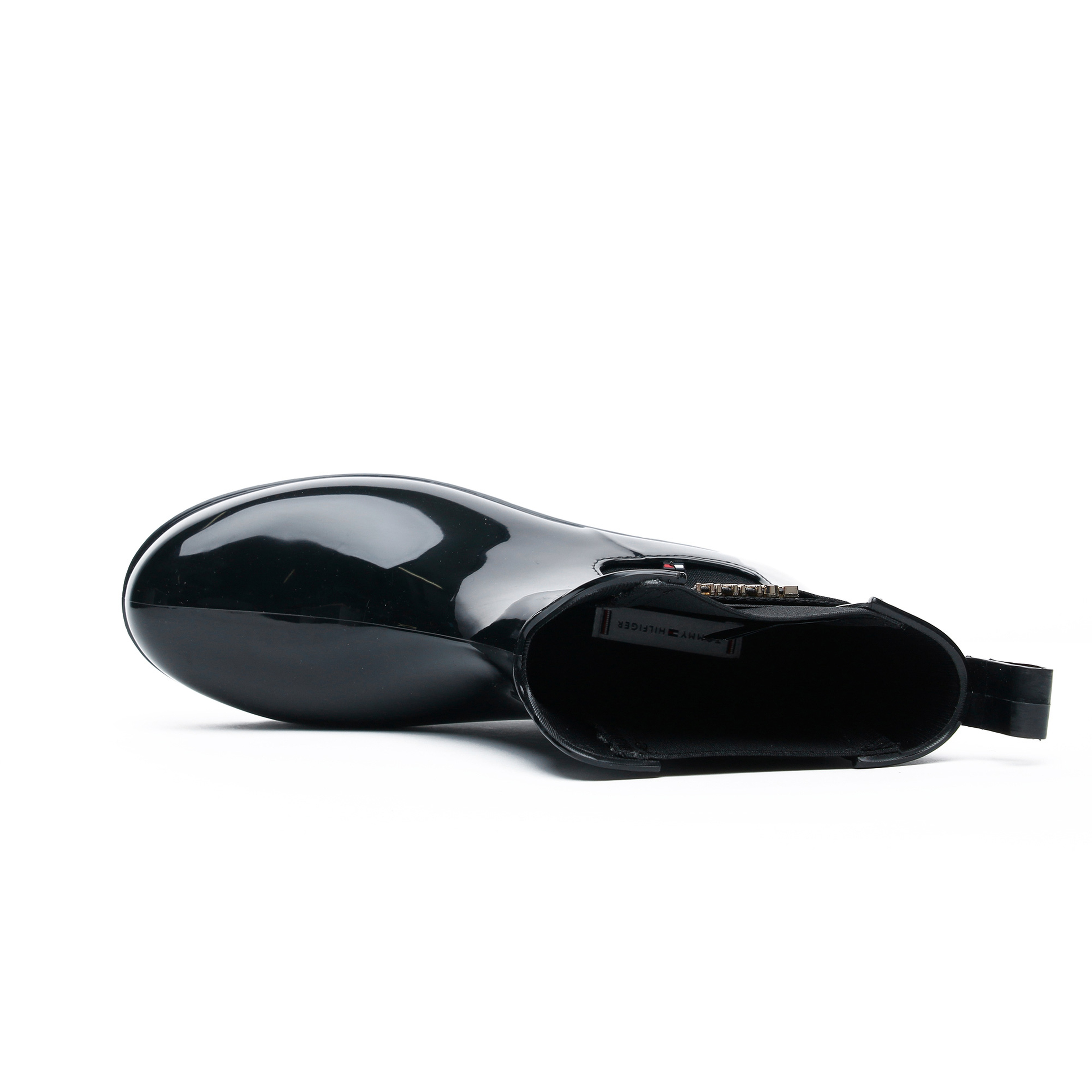 Tommy Hilfiger Glossy Signature Kadın Siyah Yağmur Botu