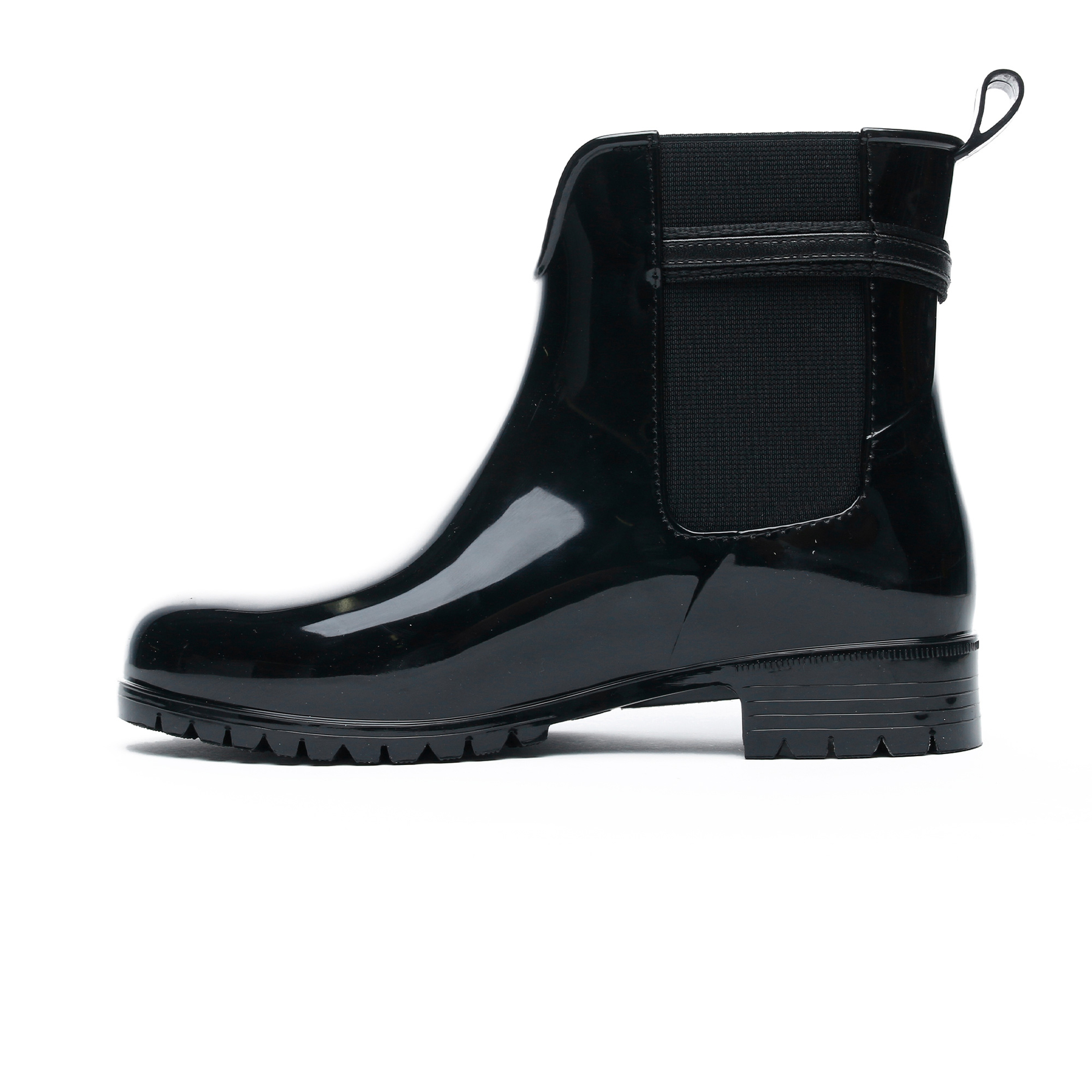 Tommy Hilfiger Glossy Signature Kadın Siyah Yağmur Botu