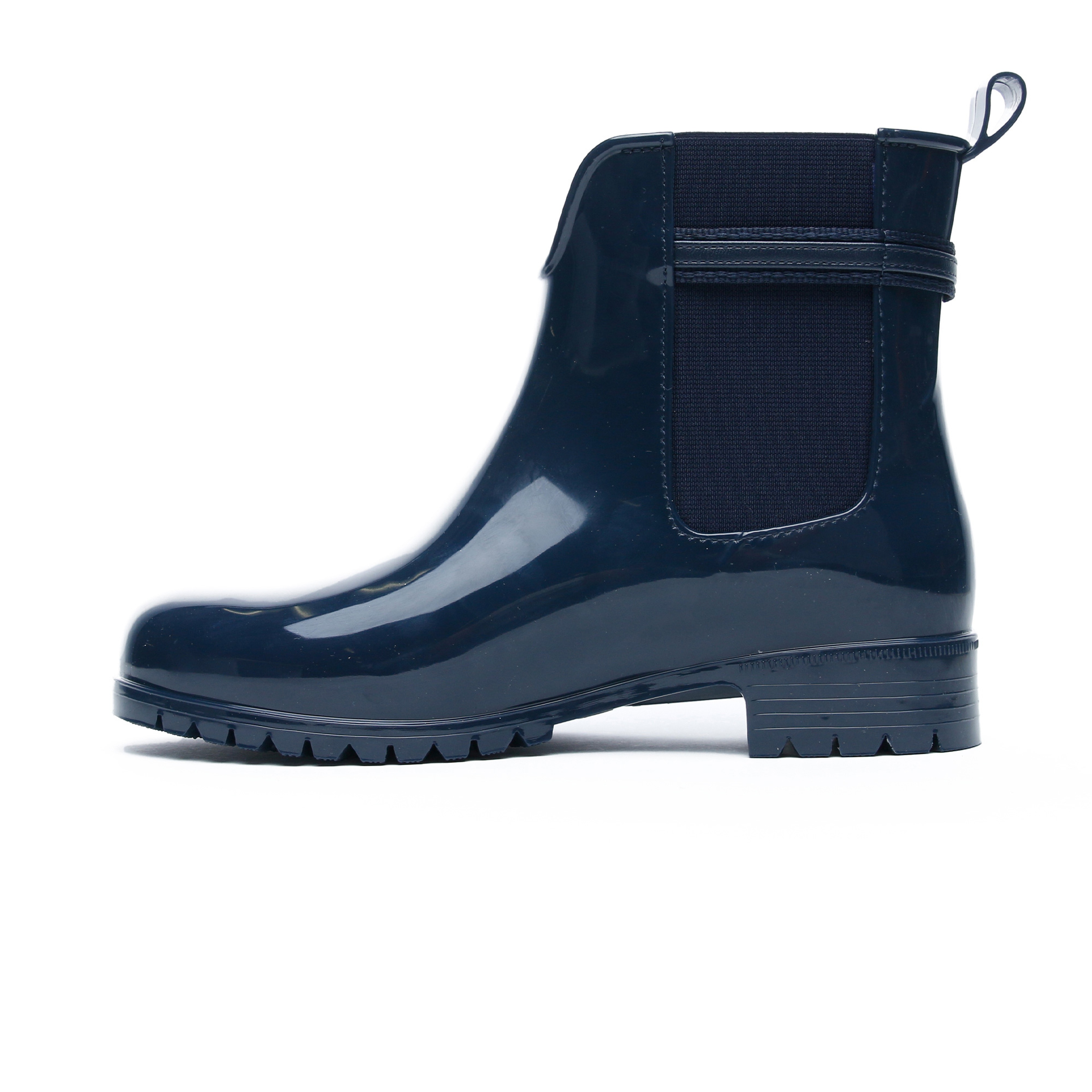 Tommy Hilfiger Glossy Signature Kadın Lacivert Yağmur Botu