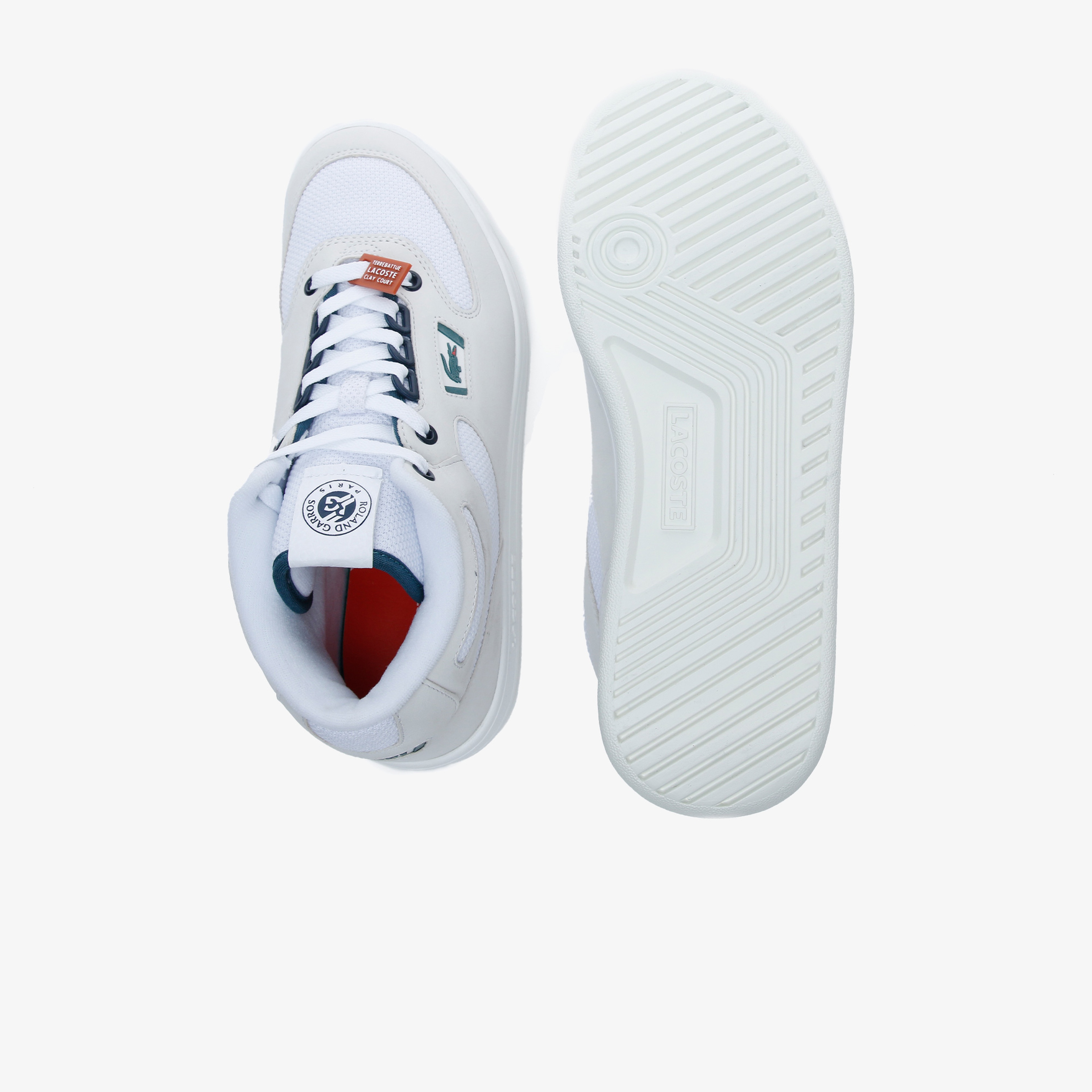 Lacoste Balsa Og Rg 220 1 Sma Erkek Beyaz - Koyu Yeşil Deri Mid Sneaker