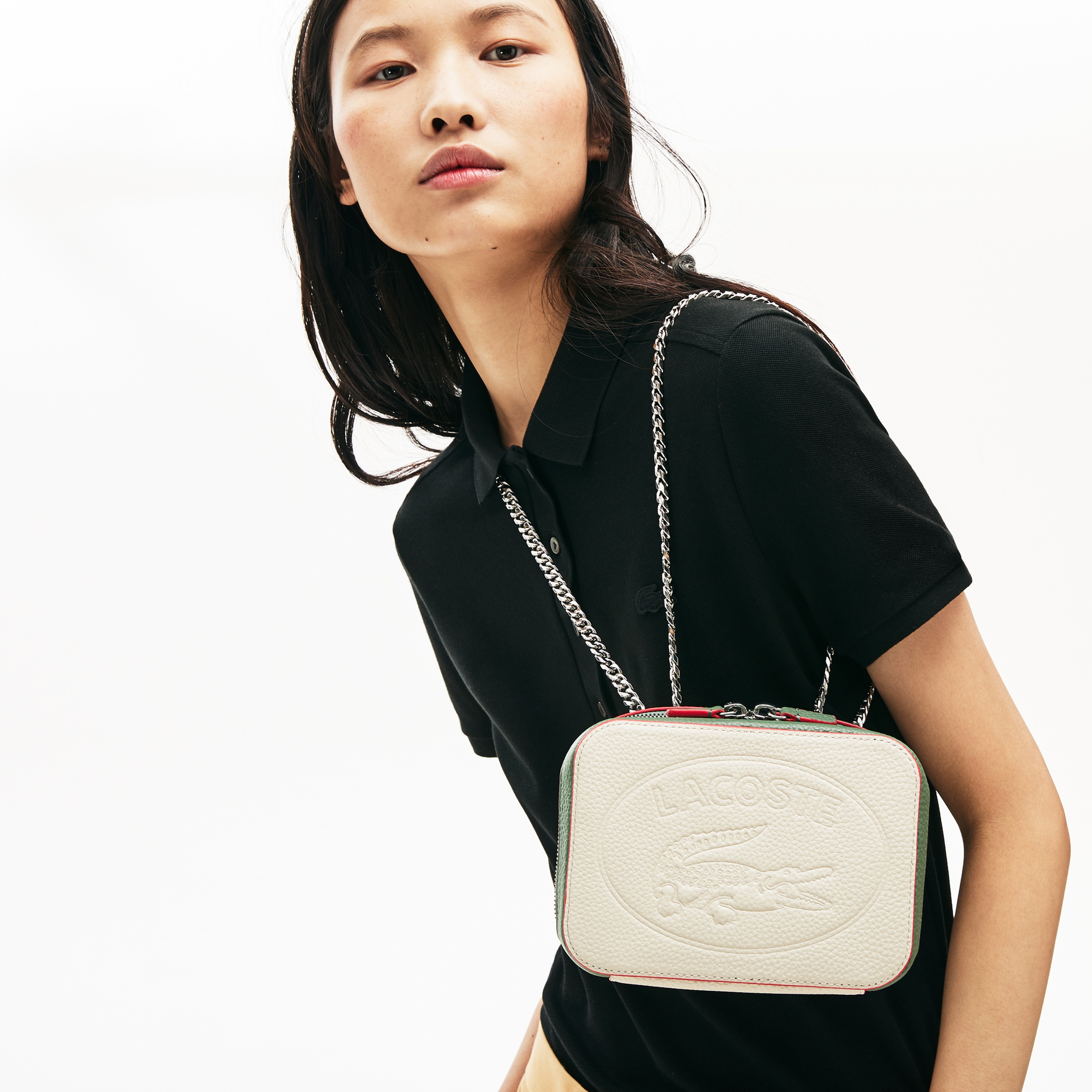 Lacoste Croco Crew Deri Timsah Baskılı Renkli Çapraz