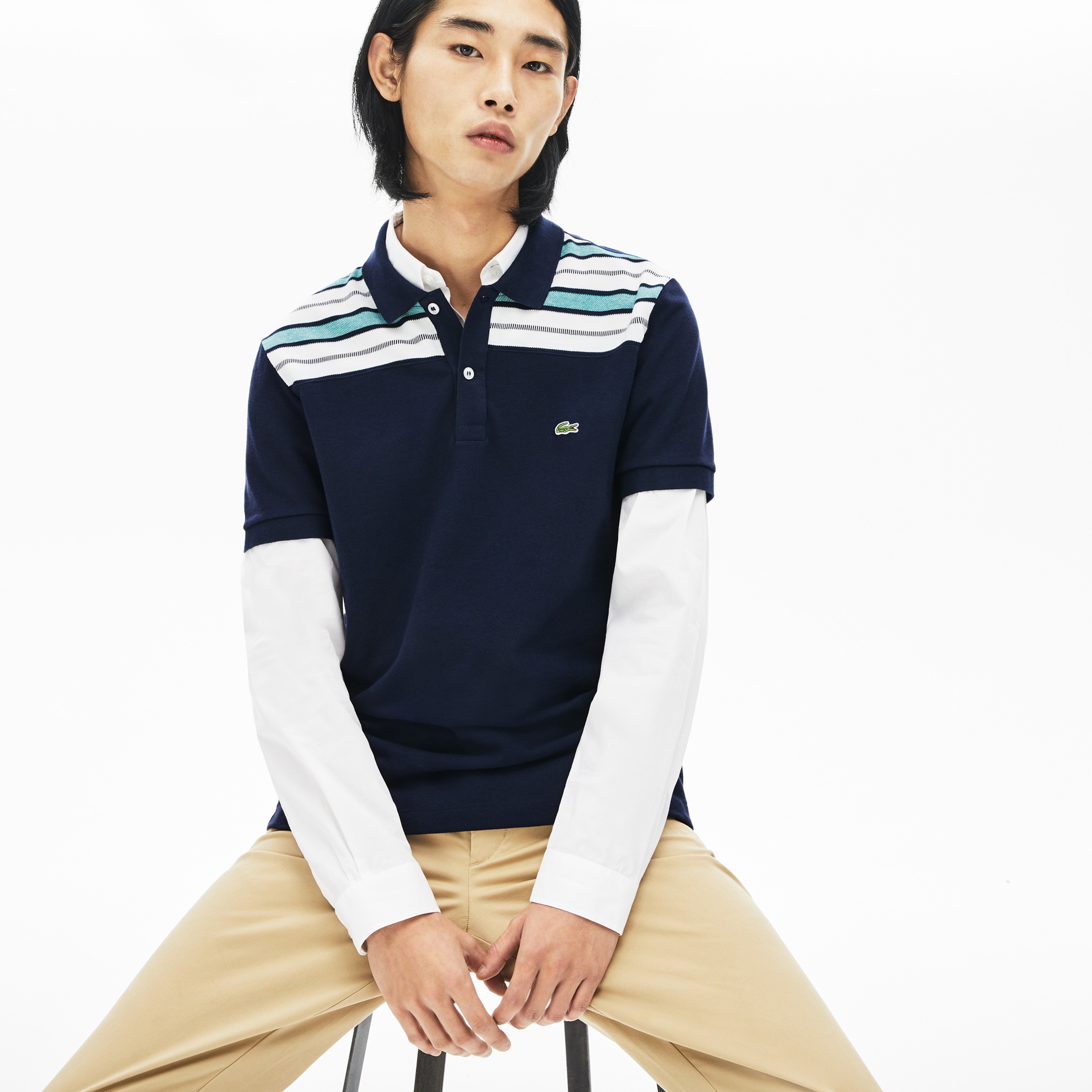 Lacoste Erkek Regular Fit Blok Desenli Renkli Polo