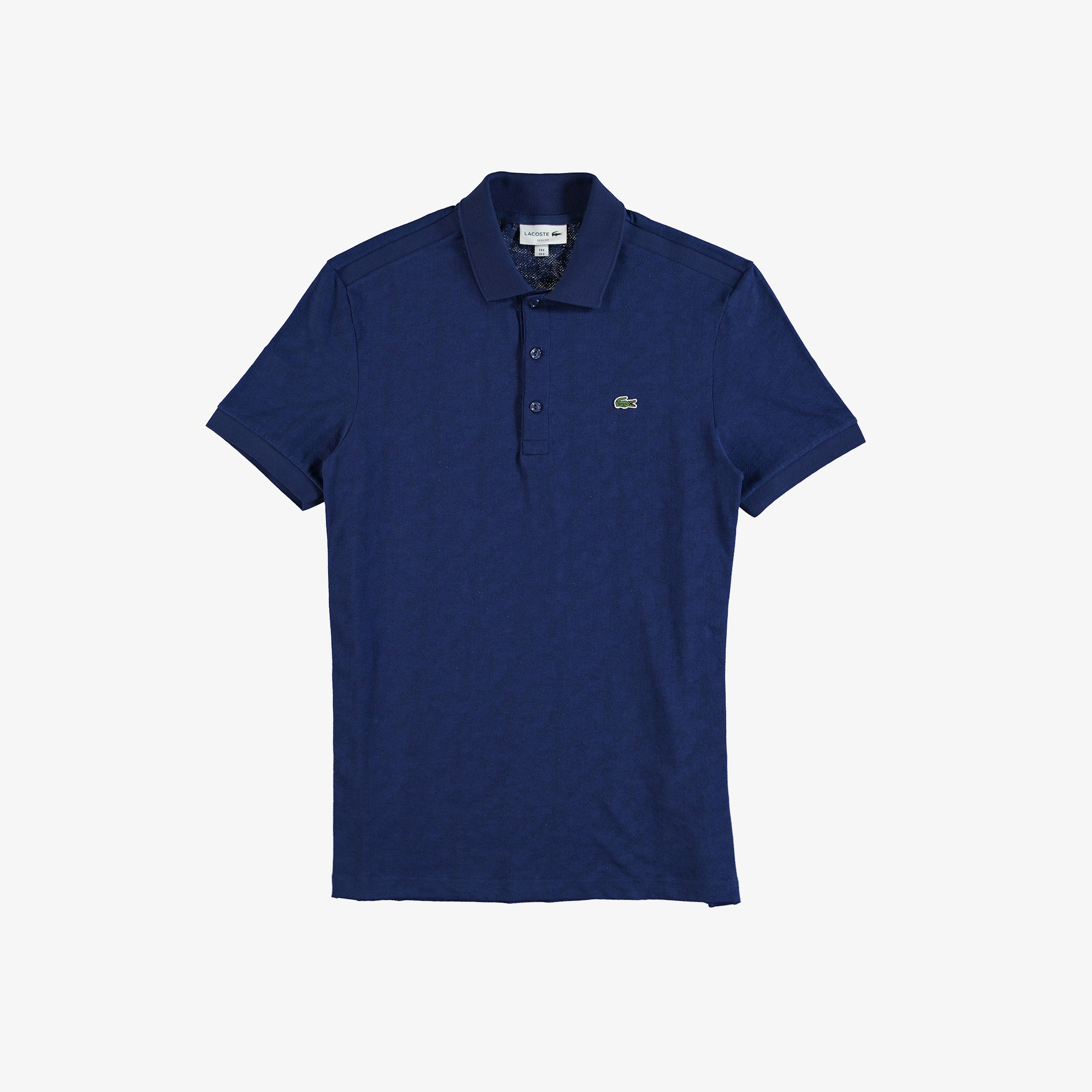 Lacoste Erkek Slim Fit Desenli Saks Mavi Polo