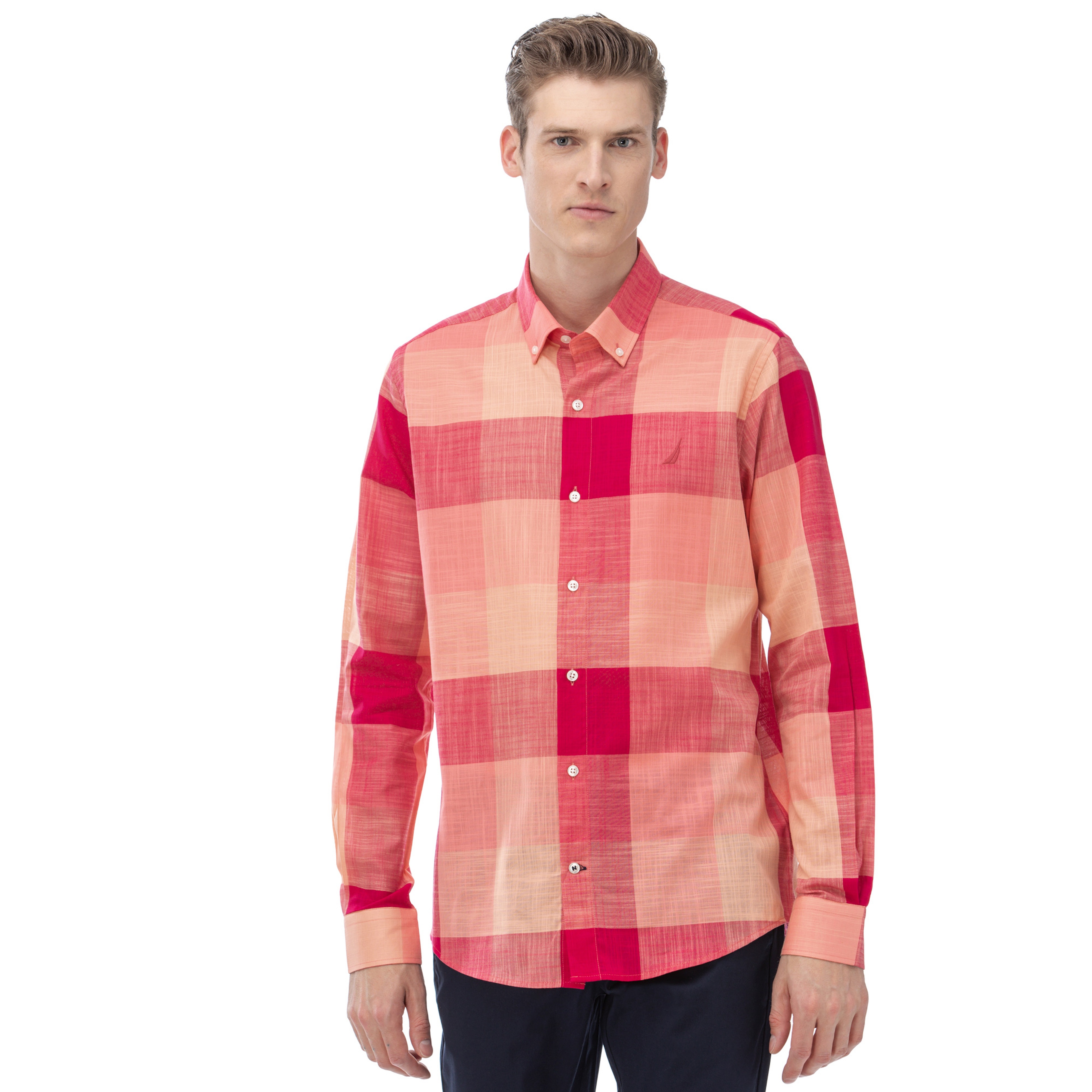 NAUTICA Erkek Slim Fit Kırmızı Gömlek