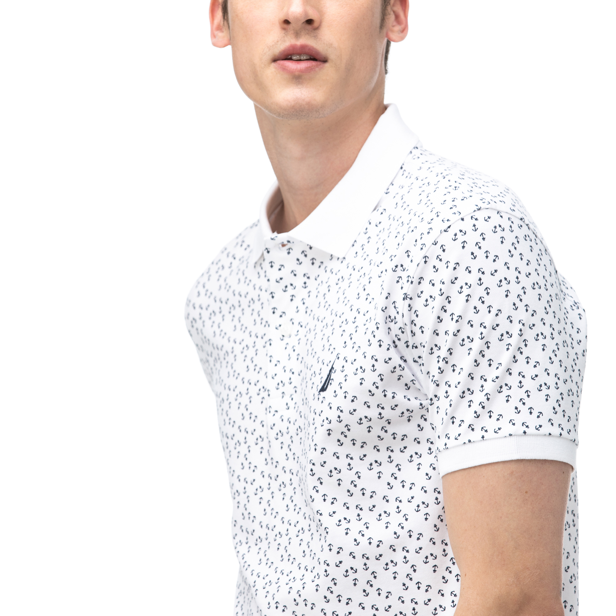 NAUTICA Erkek Slim Fit Beyaz Polo