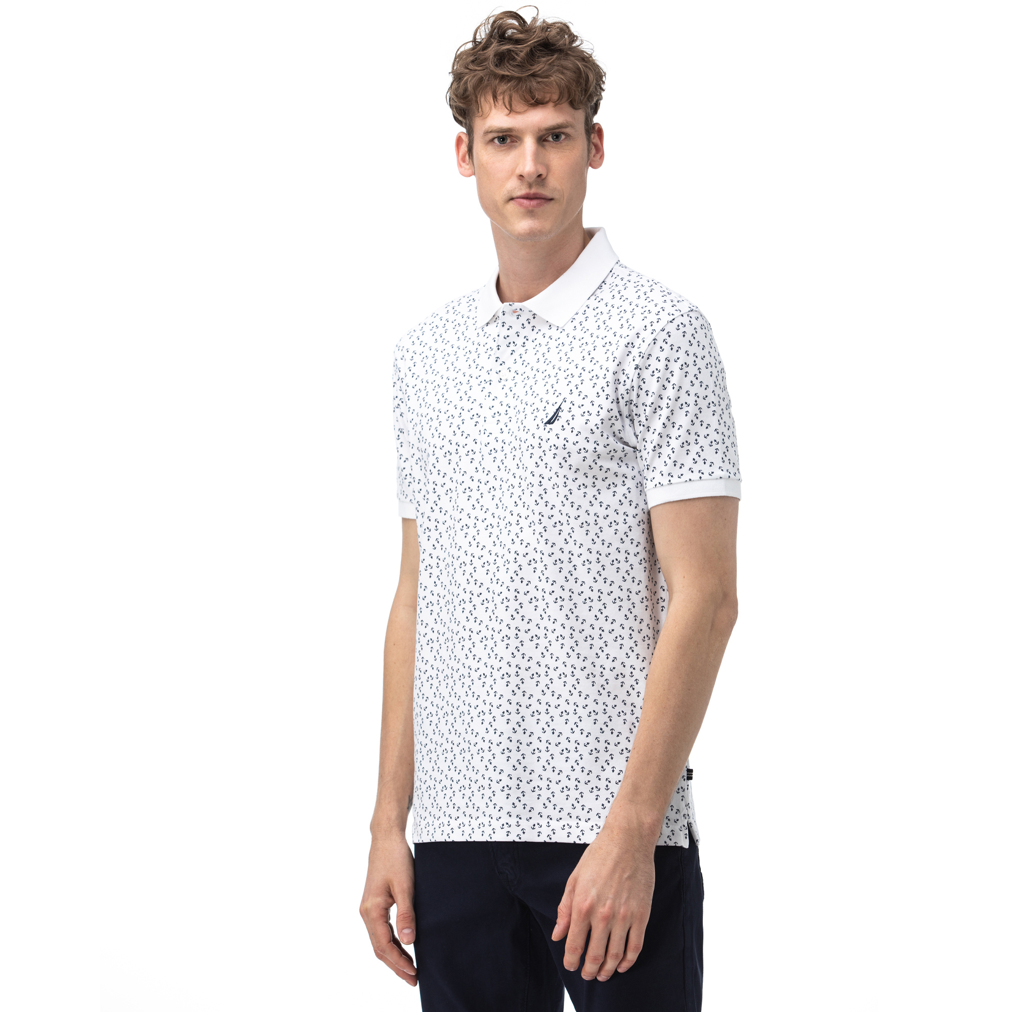 NAUTICA Erkek Slim Fit Beyaz Polo