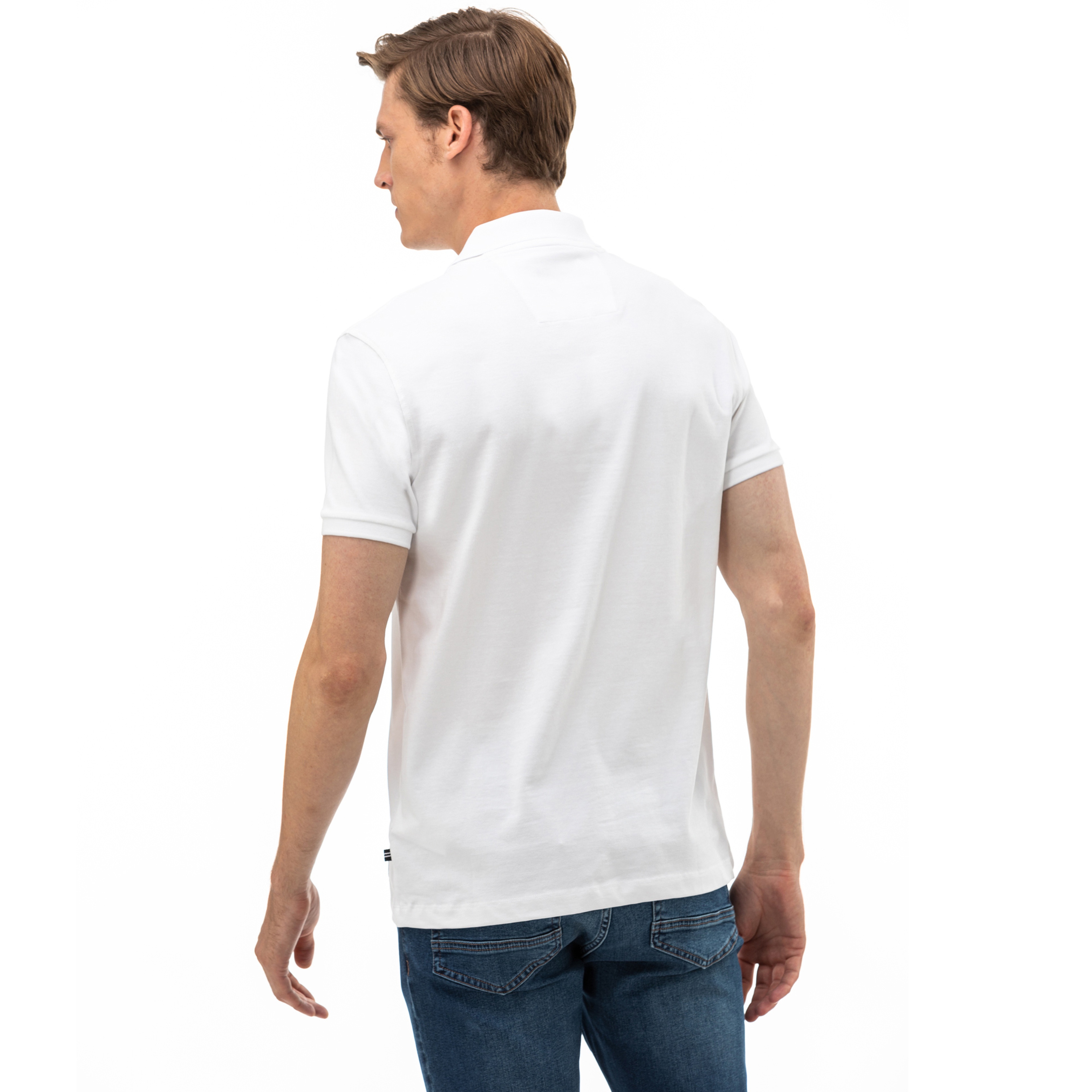 NAUTICA ERKEK BEYAZ SLIM FIT KISA KOLLU POLO