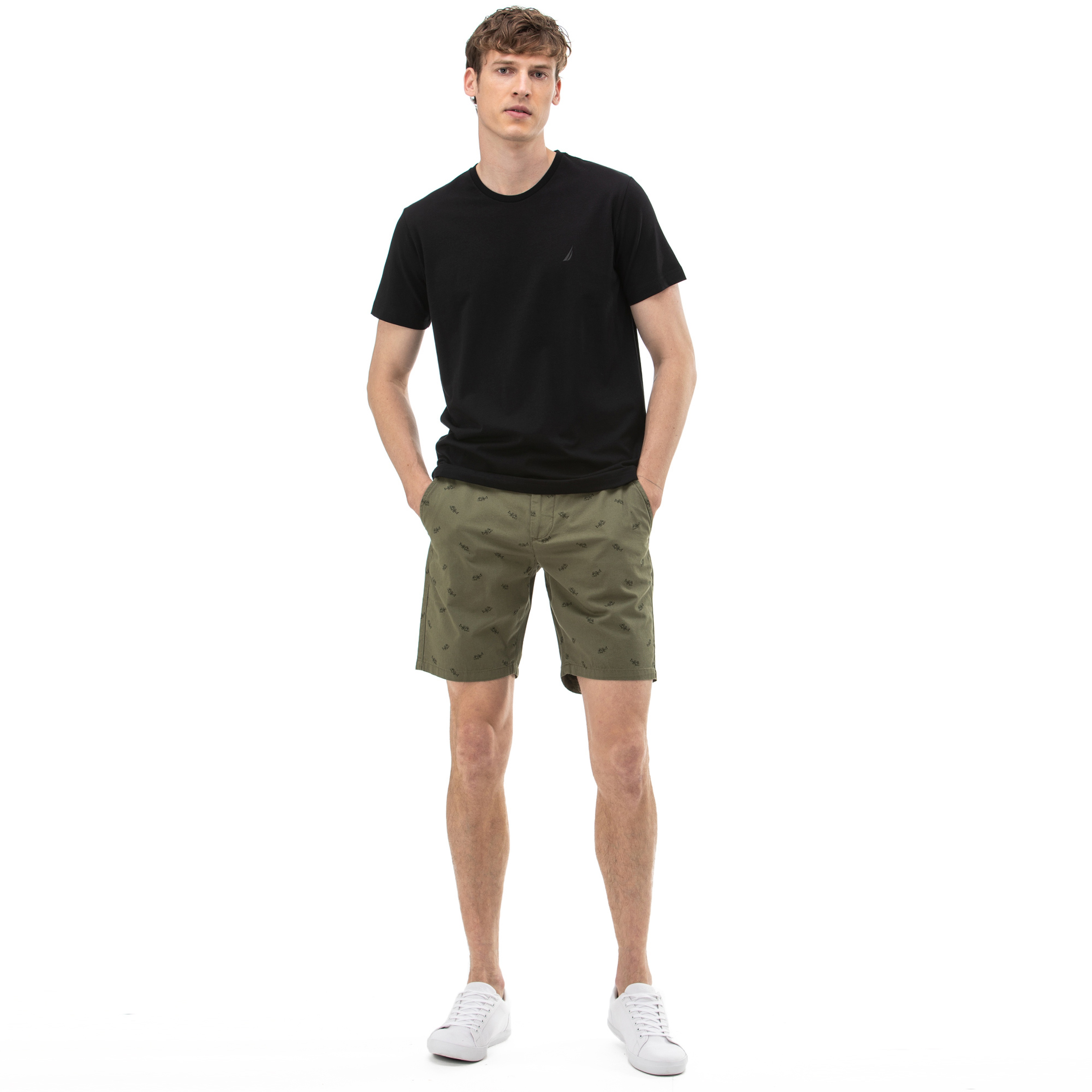 NAUTICA Erkek Slim Fit Haki Bermuda Şort
