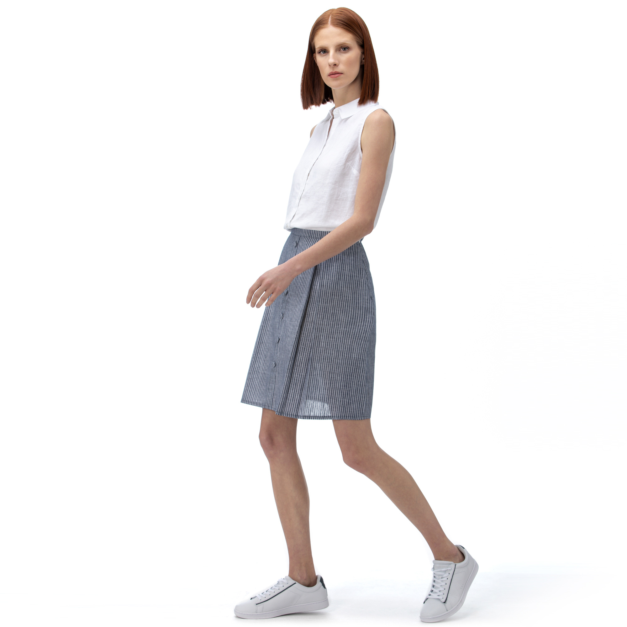 Nautica Kadın Lacivert Çizgili Etek