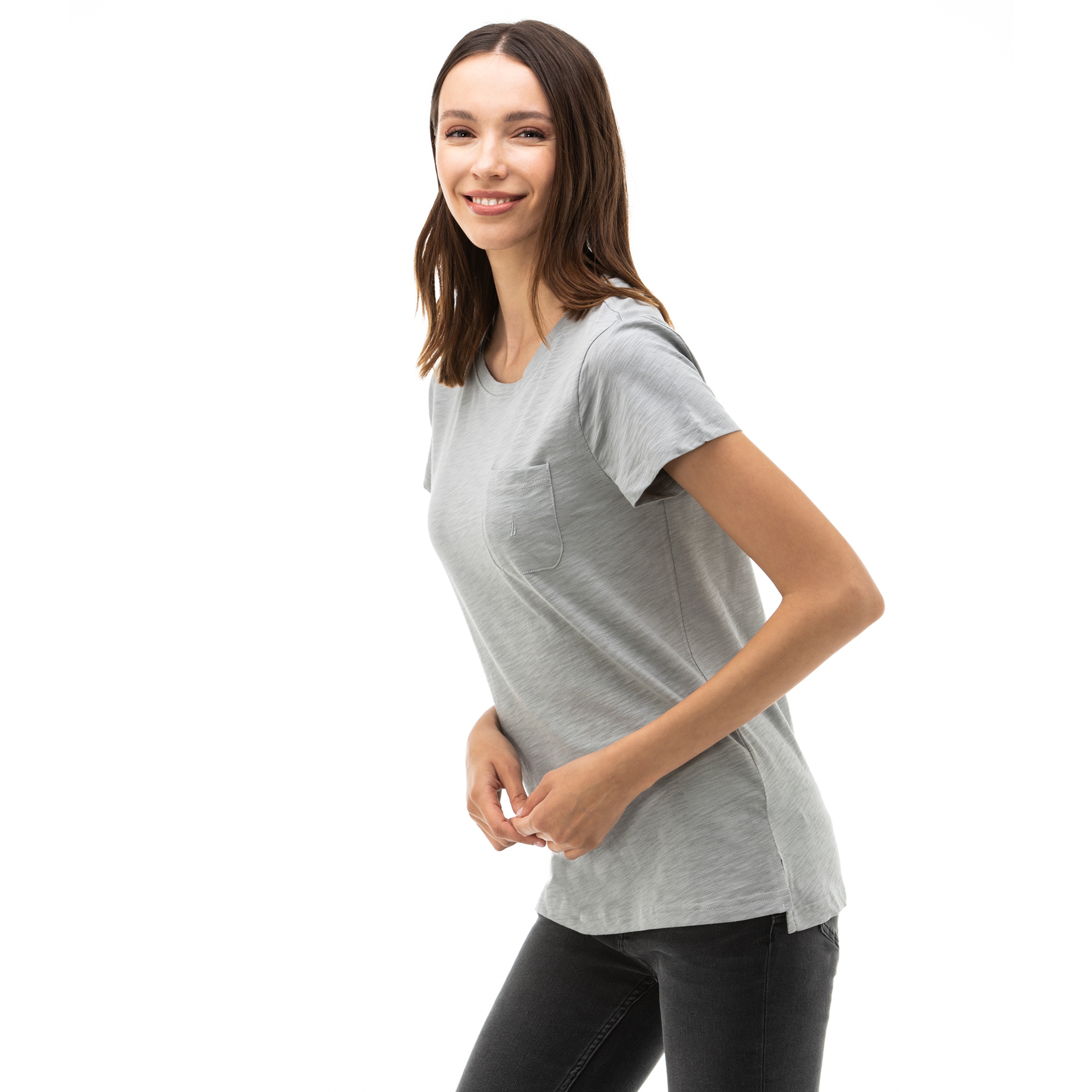 NAUTICA Kadın Gri T-Shirt