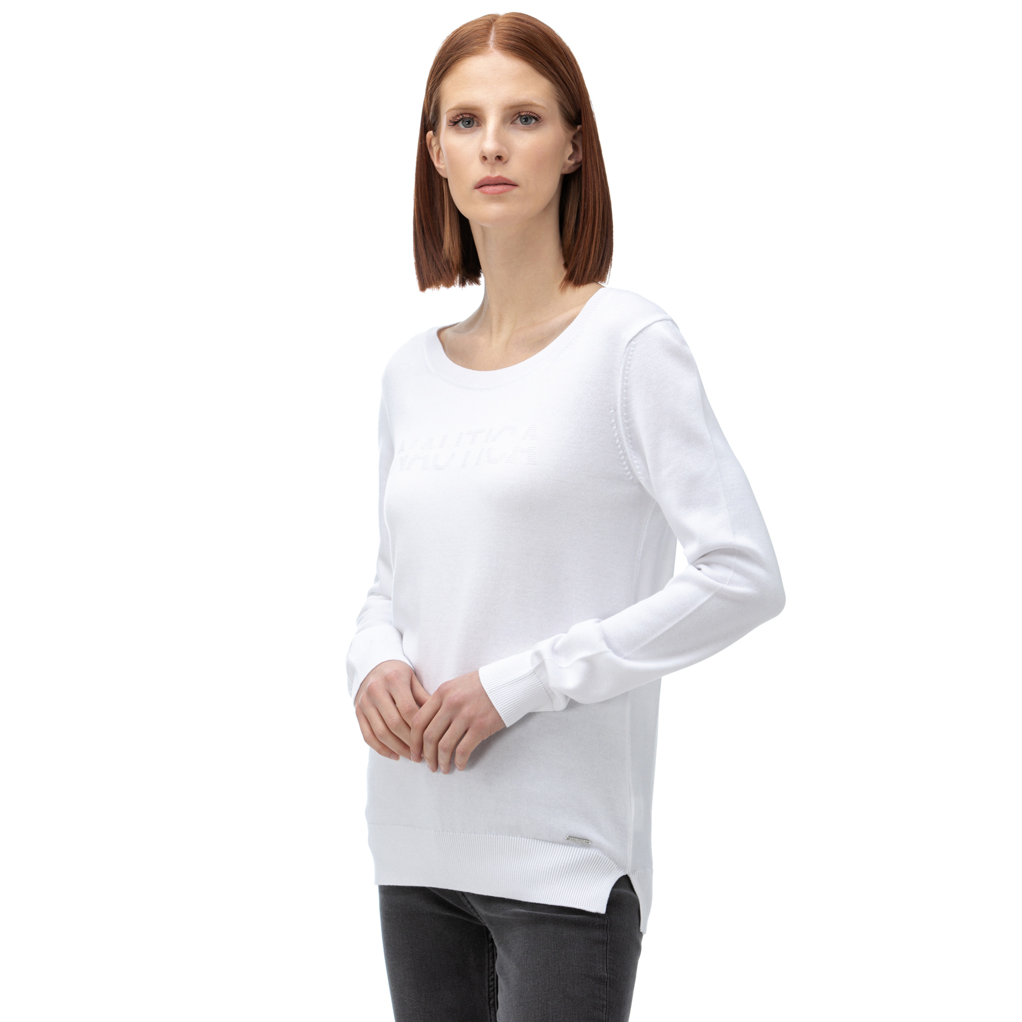 Nautica Kadın Beyaz Triko Kazak