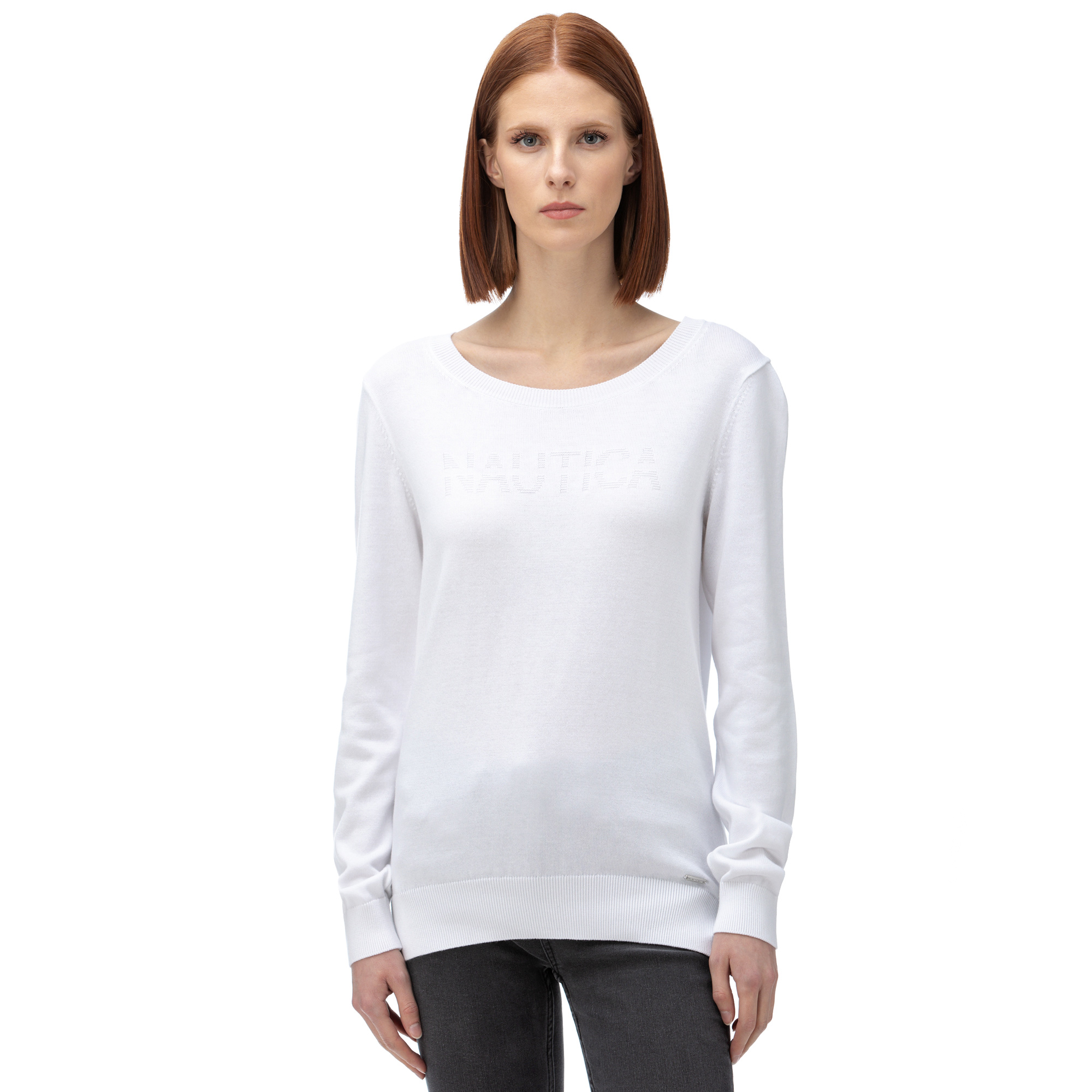 Nautica Kadın Beyaz Triko Kazak