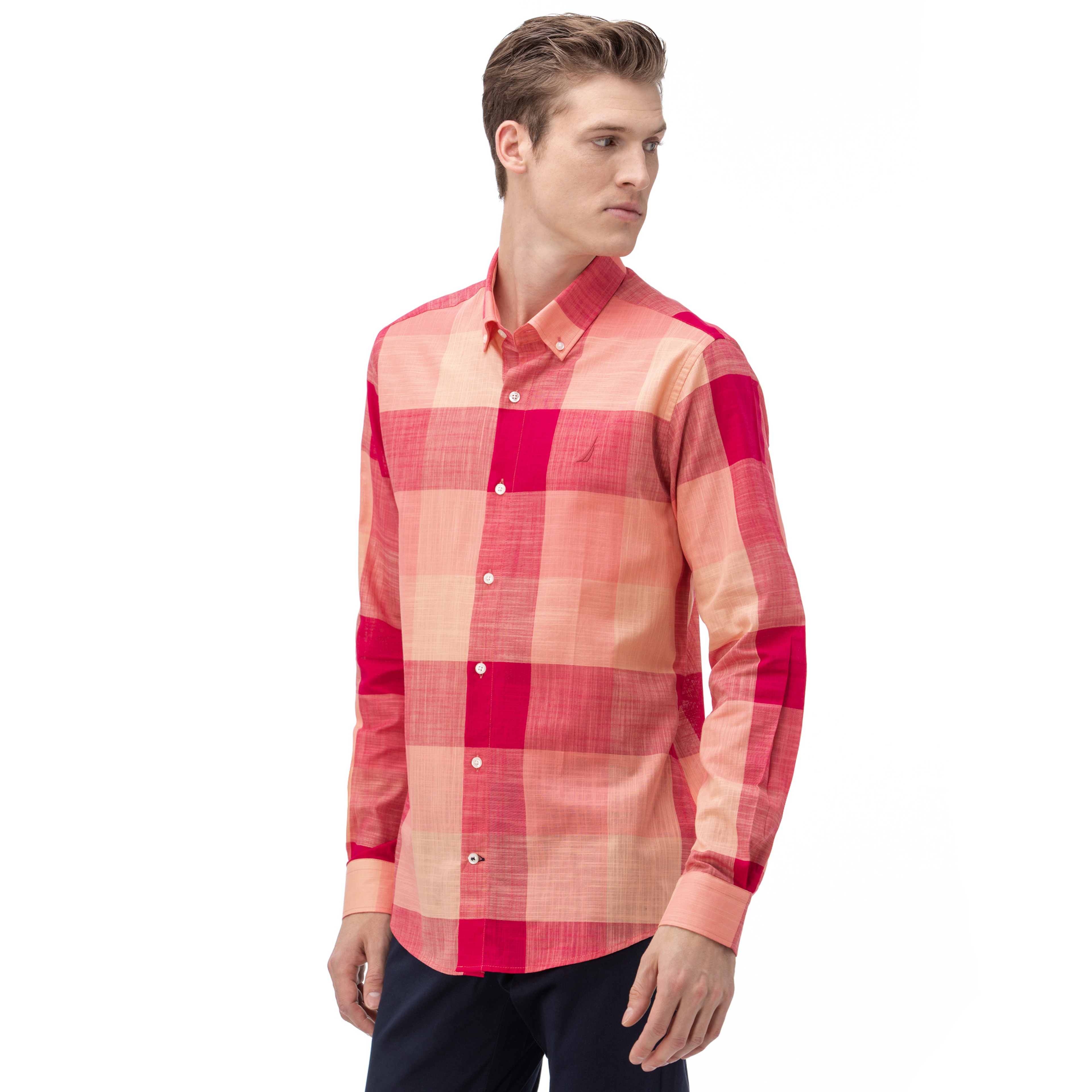 NAUTICA Erkek Slim Fit Kırmızı Gömlek